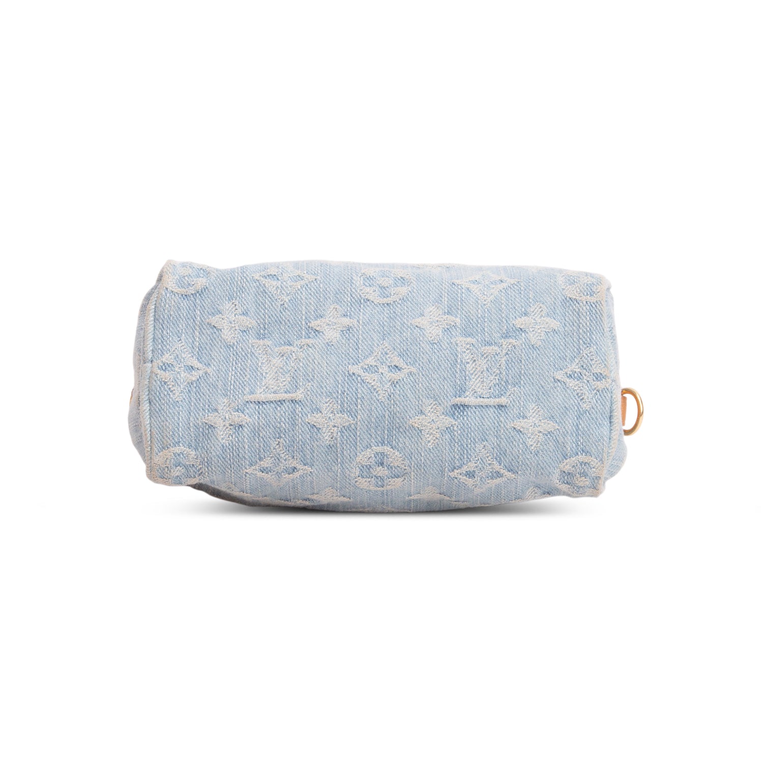 Louis Vuitton 2024 Blue Monogram Denim Nano Speedy w/ Box, Strap & Receipt