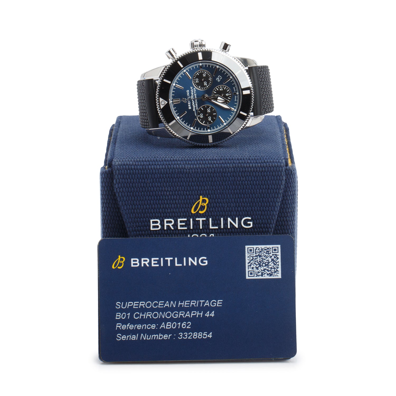 Breitling Stainless Steel Superocean Heritage II B01 44 MM Automatic Chronograph Watch Blue Dial AB0162 w/ Box & Papers
