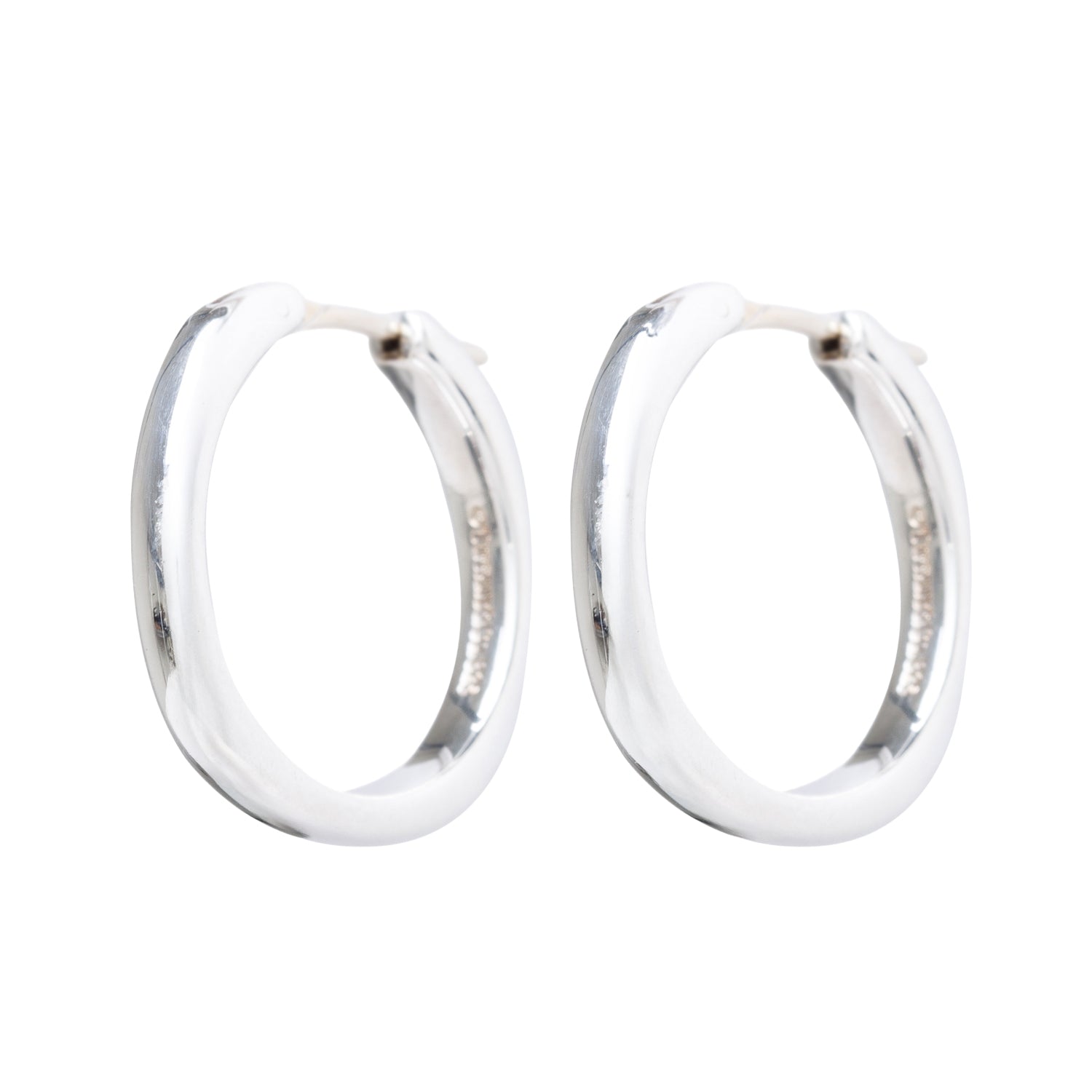 Tiffany & Co. Sterling Silver Small Cushion Square Hoop Earrings