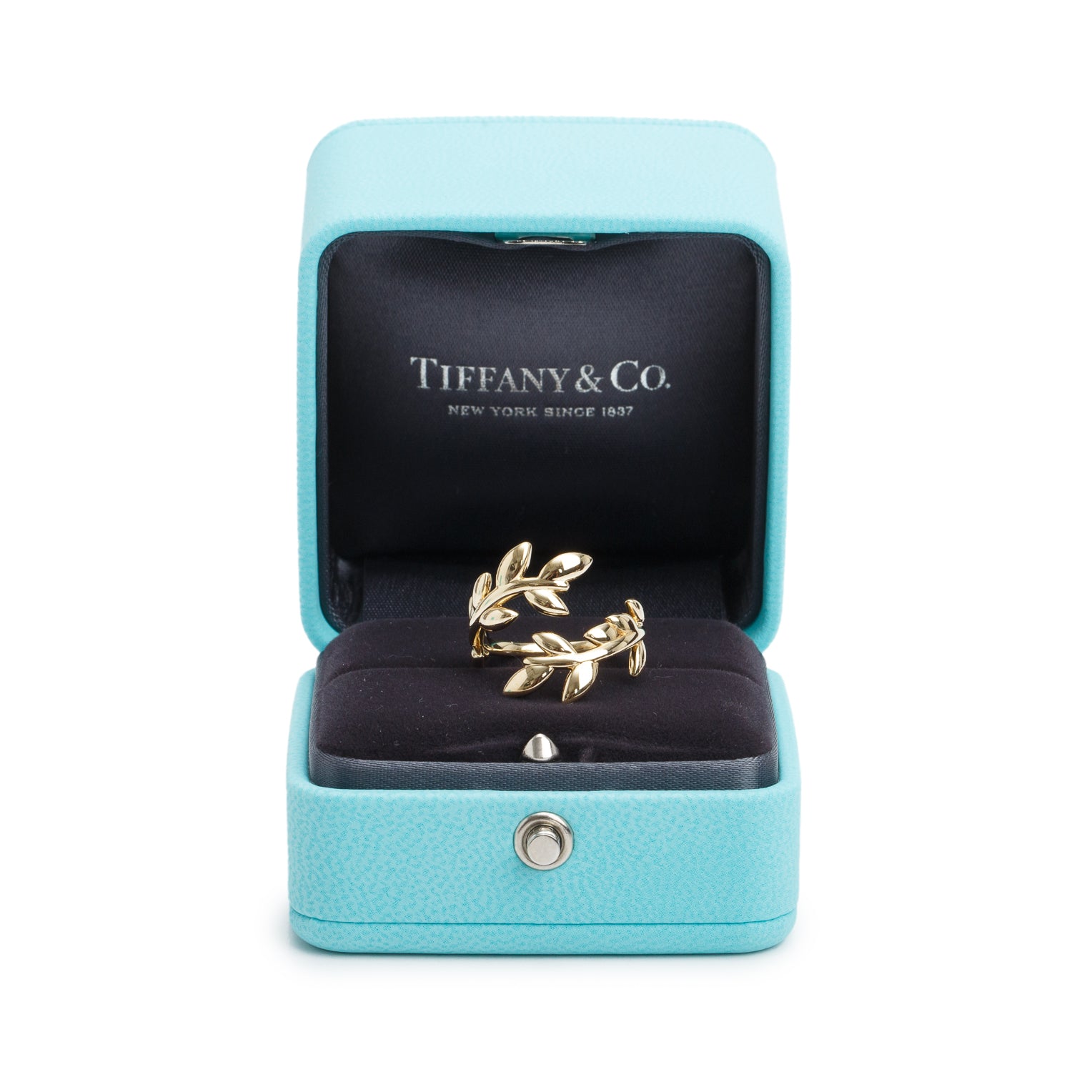 Tiffany & Co. 2025 Paloma Picasso 18k Yellow Gold Olive Leaf Bypass Ring, Size 6.25 w/ Box & Receipt