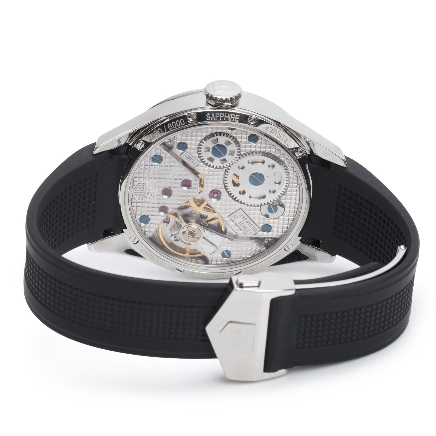 Tag Heuer Limited Edition Stainless Steel Carrera Calibre 1 43 MM Automatic Watch Black Dial WV3010 w/ Box & Extra Strap