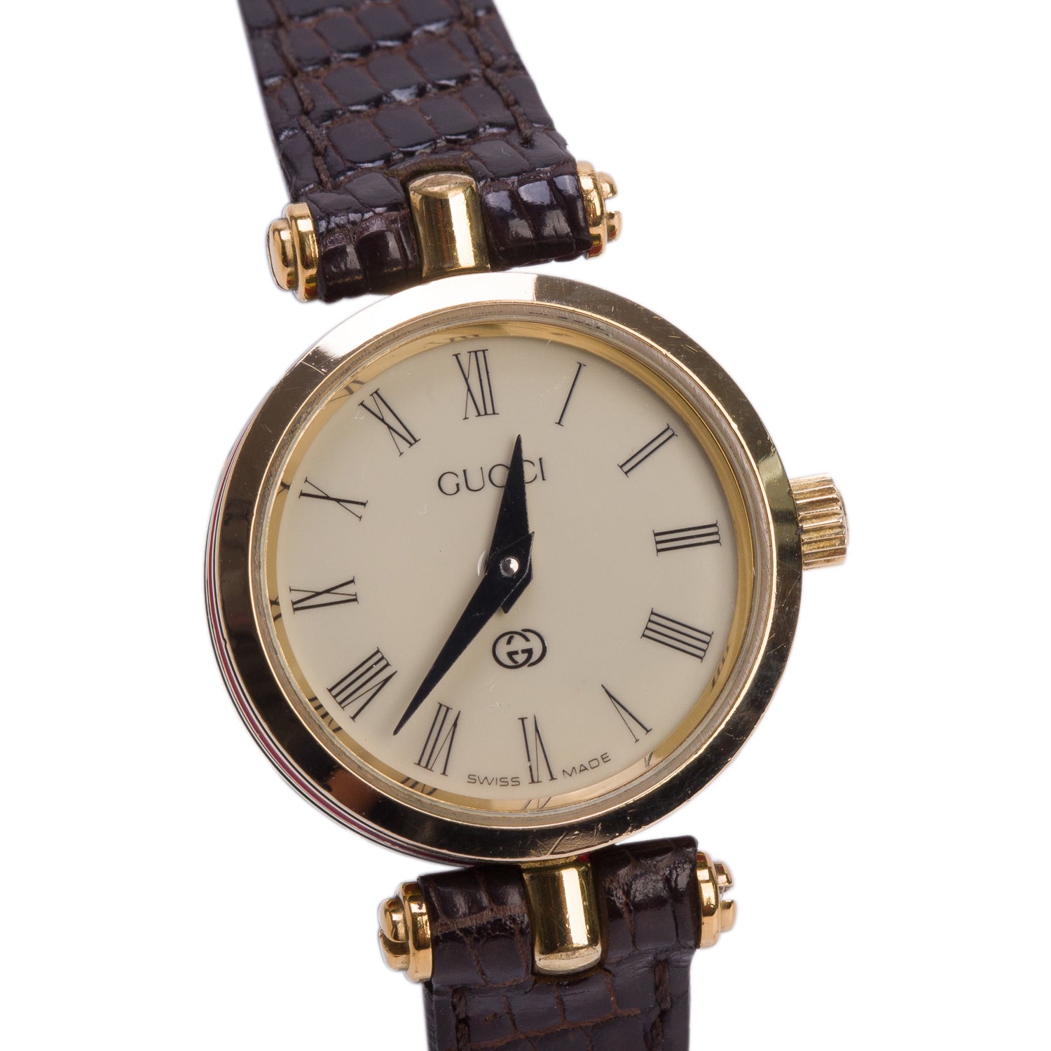 Gucci Gold Plated Stainless Steel Stack 22 MM Quartz Watch Creme Dial