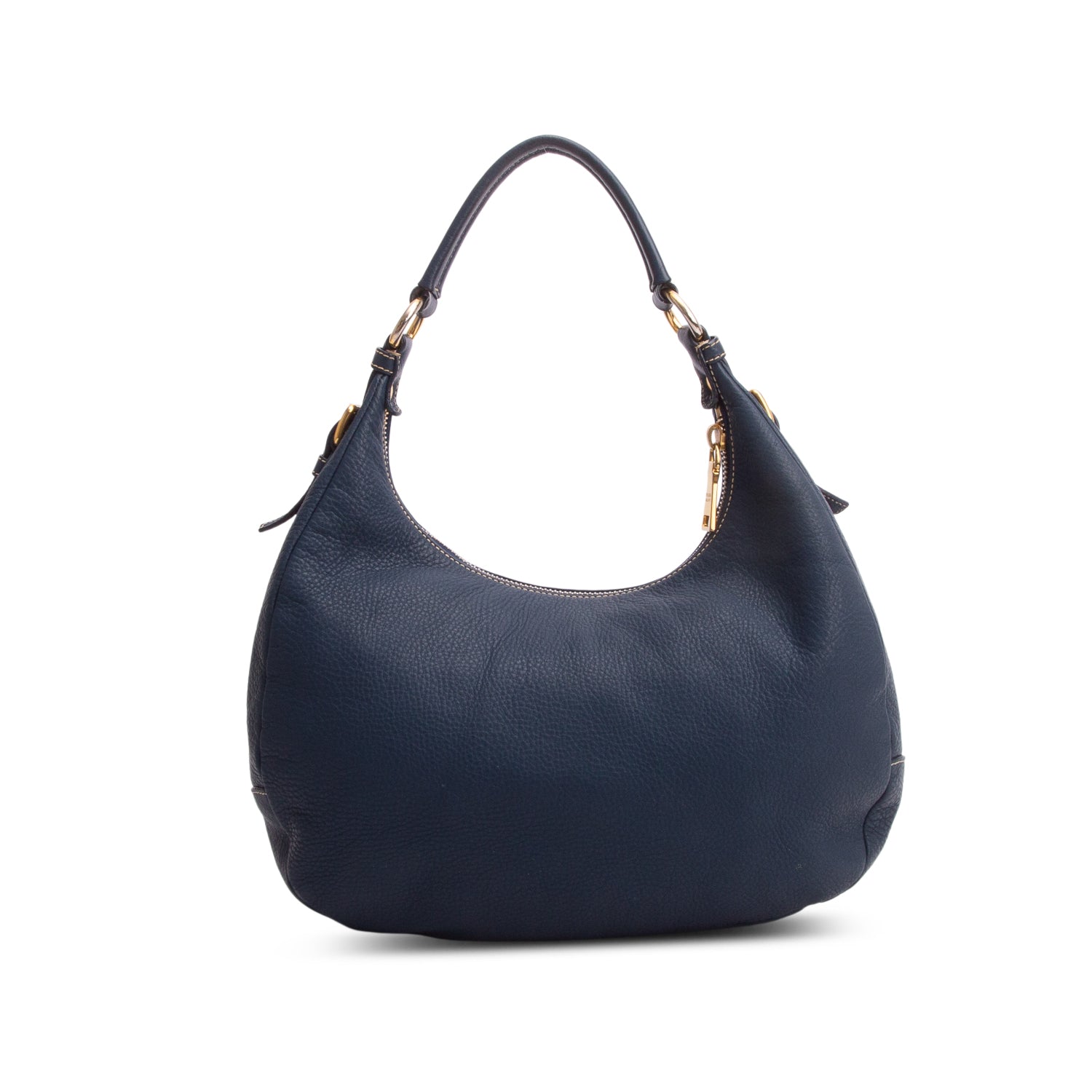 Prada Blue Vitello Phenix Hobo w/ Authenticity Card