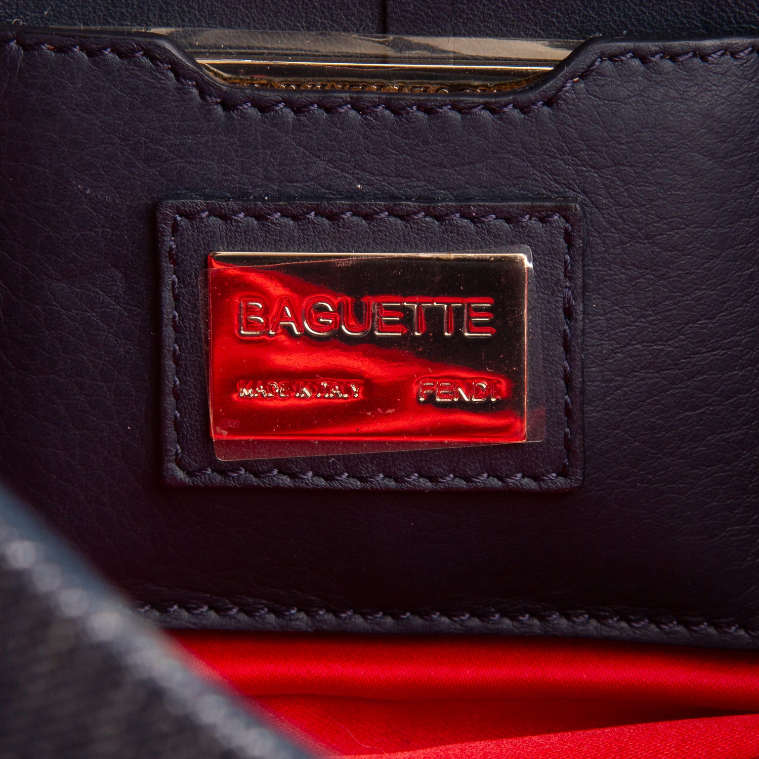 Fendi Blue Denim Beaded Embroidered Baguette