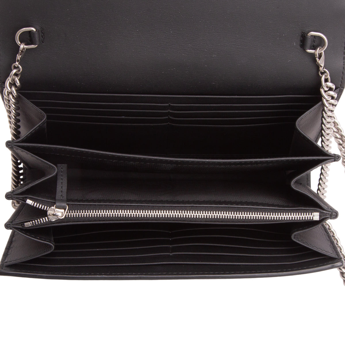 Gucci Black Suede Mini Dionysus Chain Wallet w/ Box