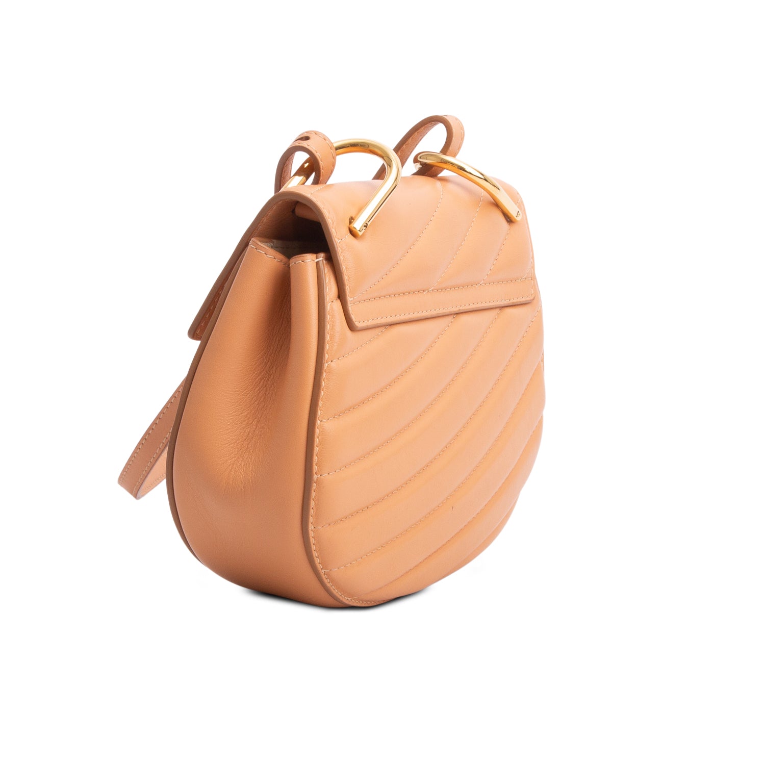Chloe Pink Calfskin Quilted Mini Drew Bijou Shoulder Bag w/ Strap