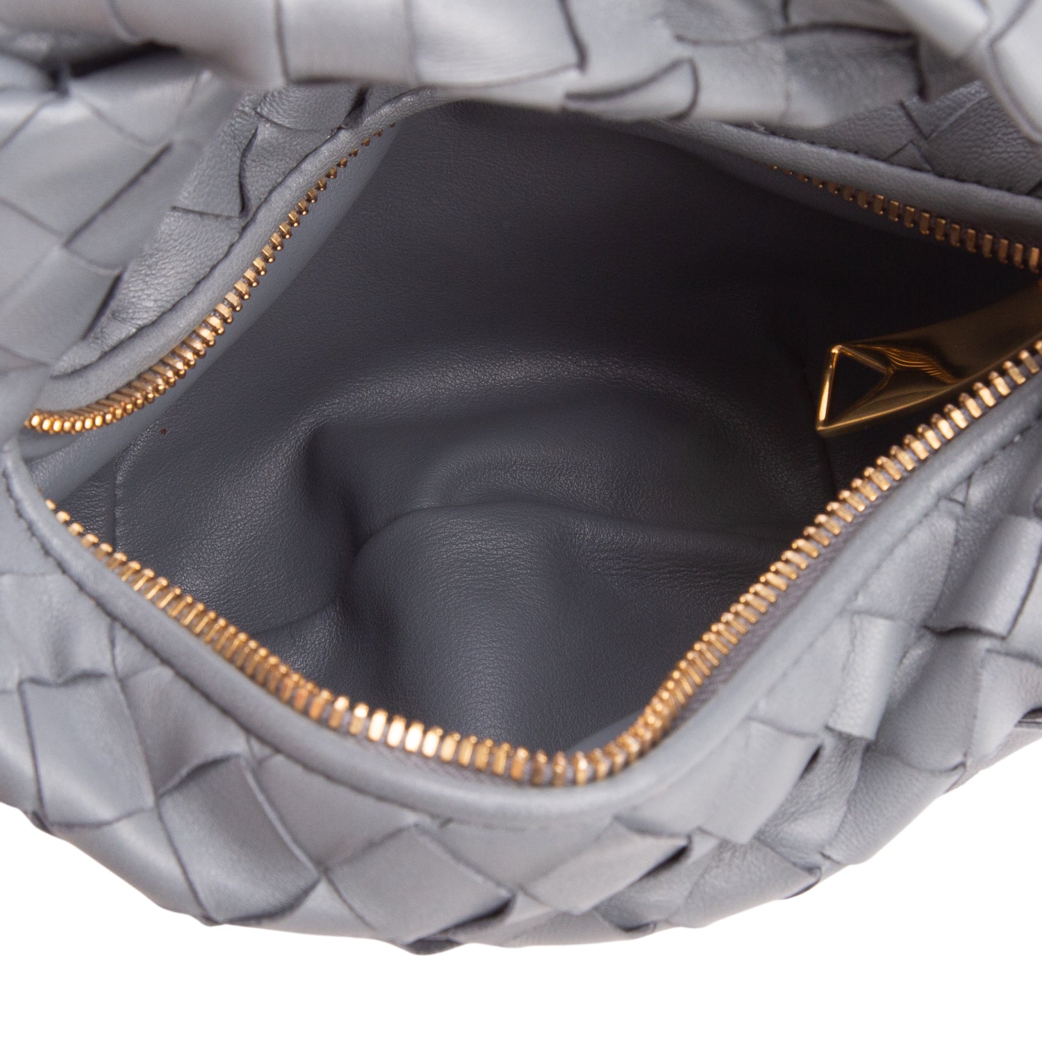 Bottega Veneta Grey Lambskin Intrecciato Mini Jodie