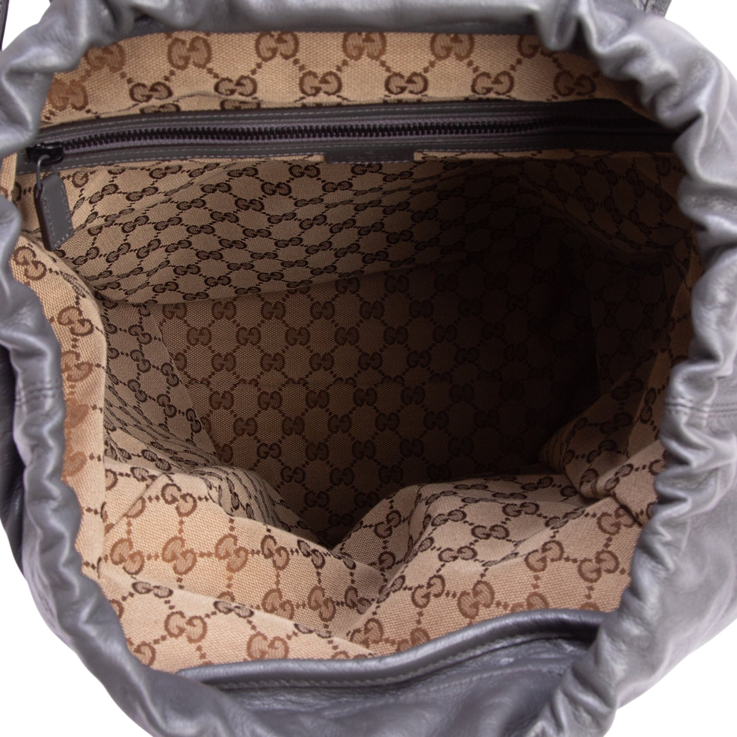 Gucci Grey Piuma Lux Calfskin Monochrome Re(Belle) Backpack