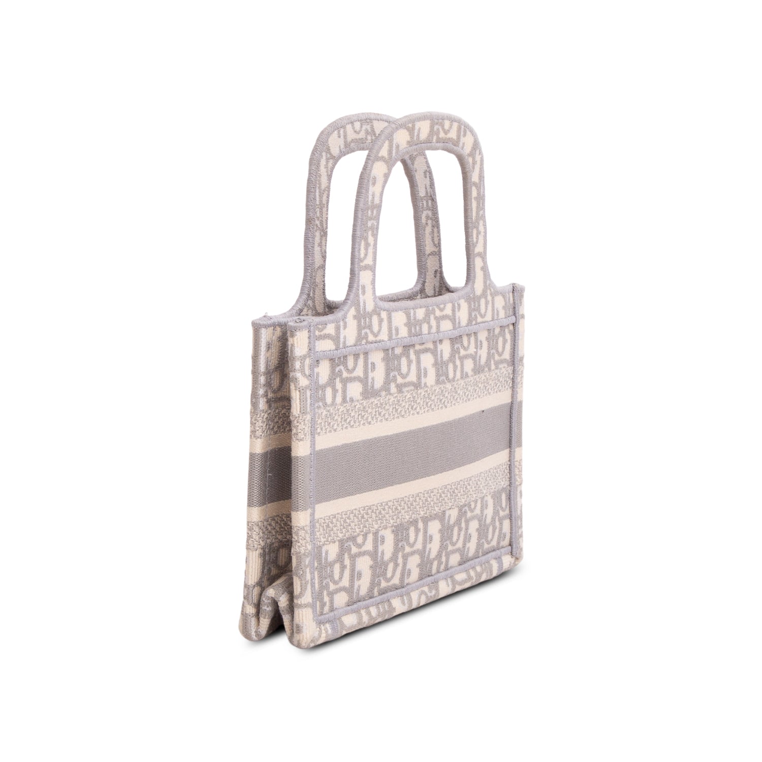 Christian Dior 2021 Grey Canvas Oblique Mini Book Tote w/ Box