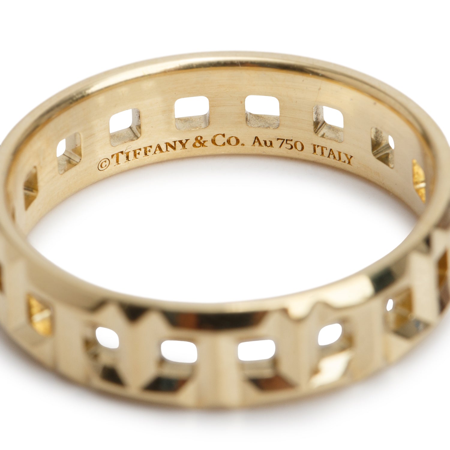 Tiffany & Co. 18k Yellow Gold T True Wide 5.5 MM Ring, Size 8.25 w/ Box