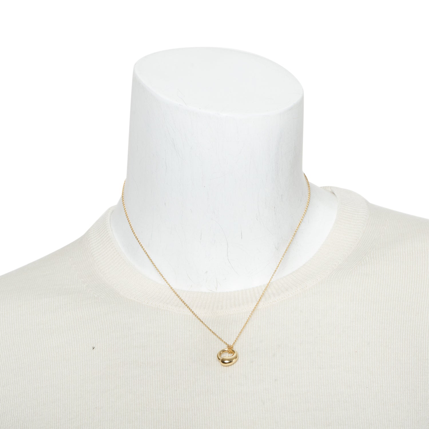 Tiffany & Co. Elsa Peretti 18k Yellow Gold 12MM Eternal Circle Pendant Necklace w/ Box