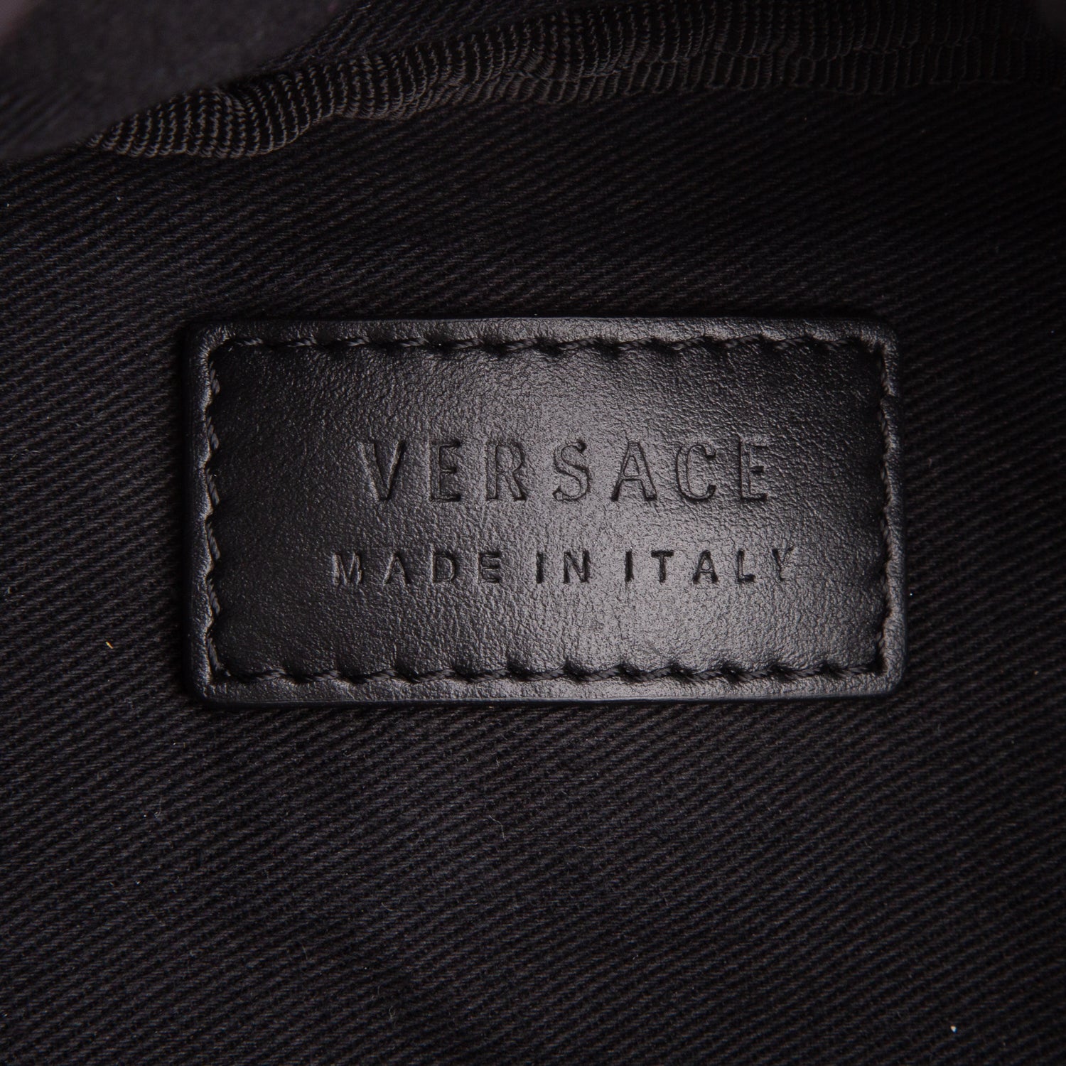 Versace Black Nylon Logo Print Belt Bag