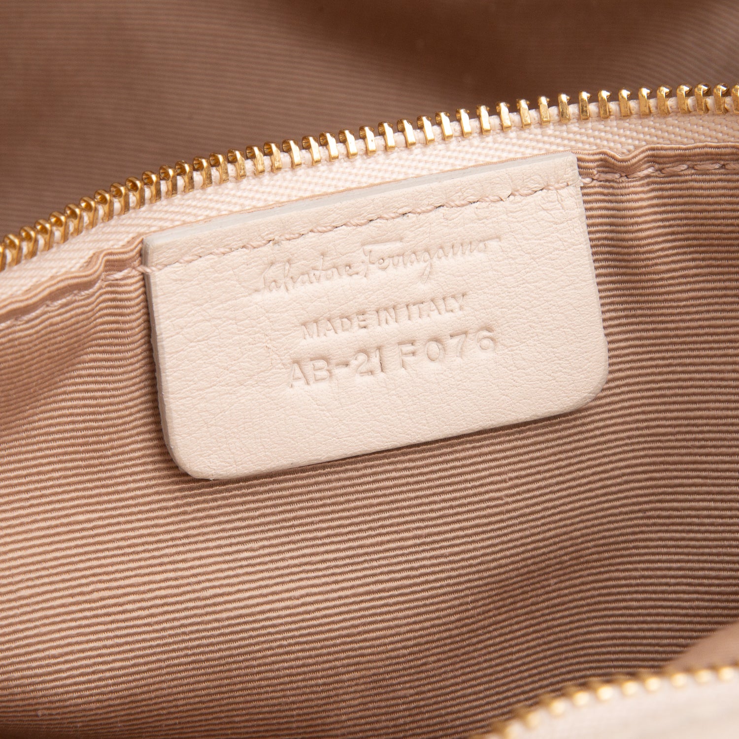 Ferragamo Cream Calfskin Melinda Chain Tote
