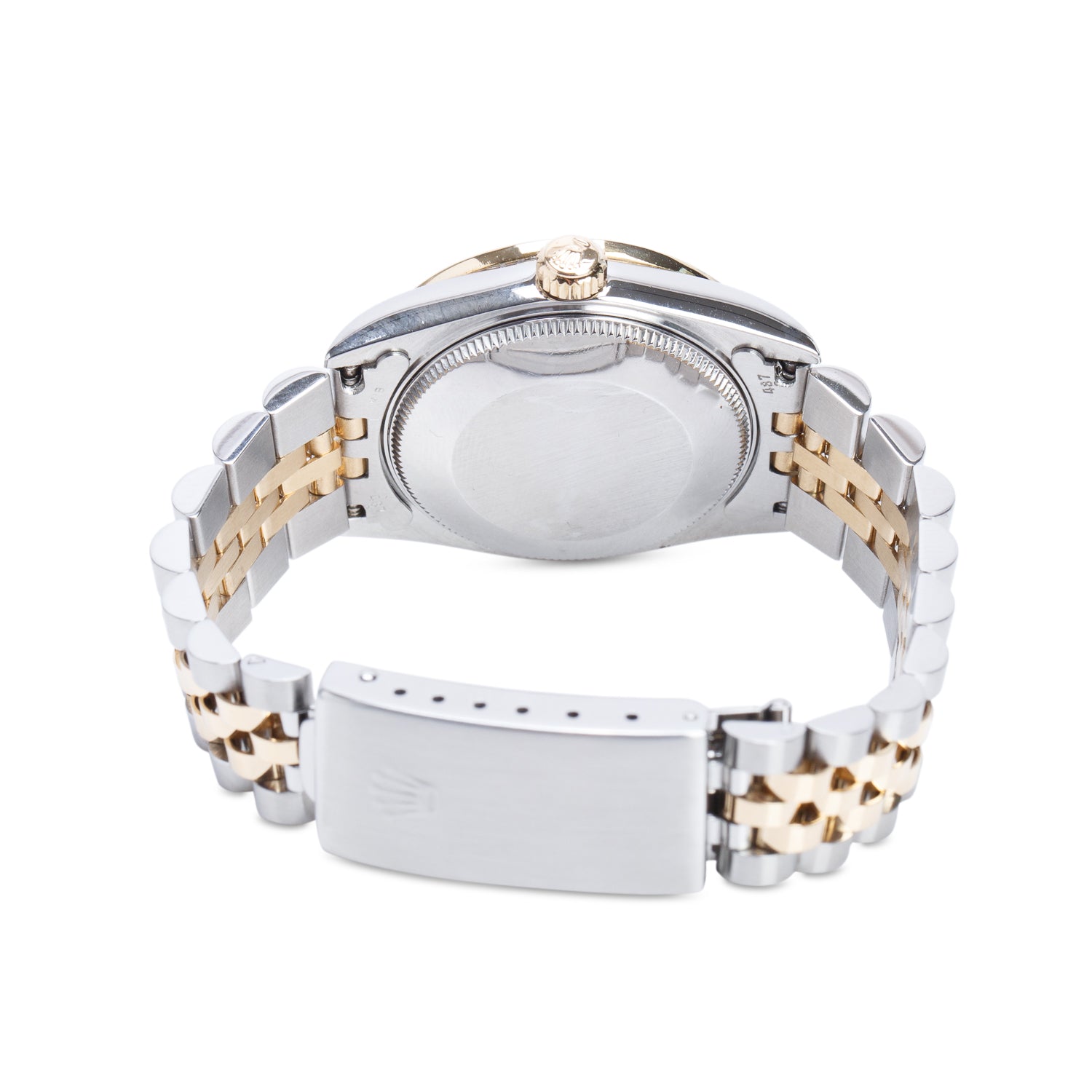 Rolex Stainless Steel & 18k Yellow Gold Diamond Bezel Datejust 31 MM Watch Champagne Diamond Dial 68273