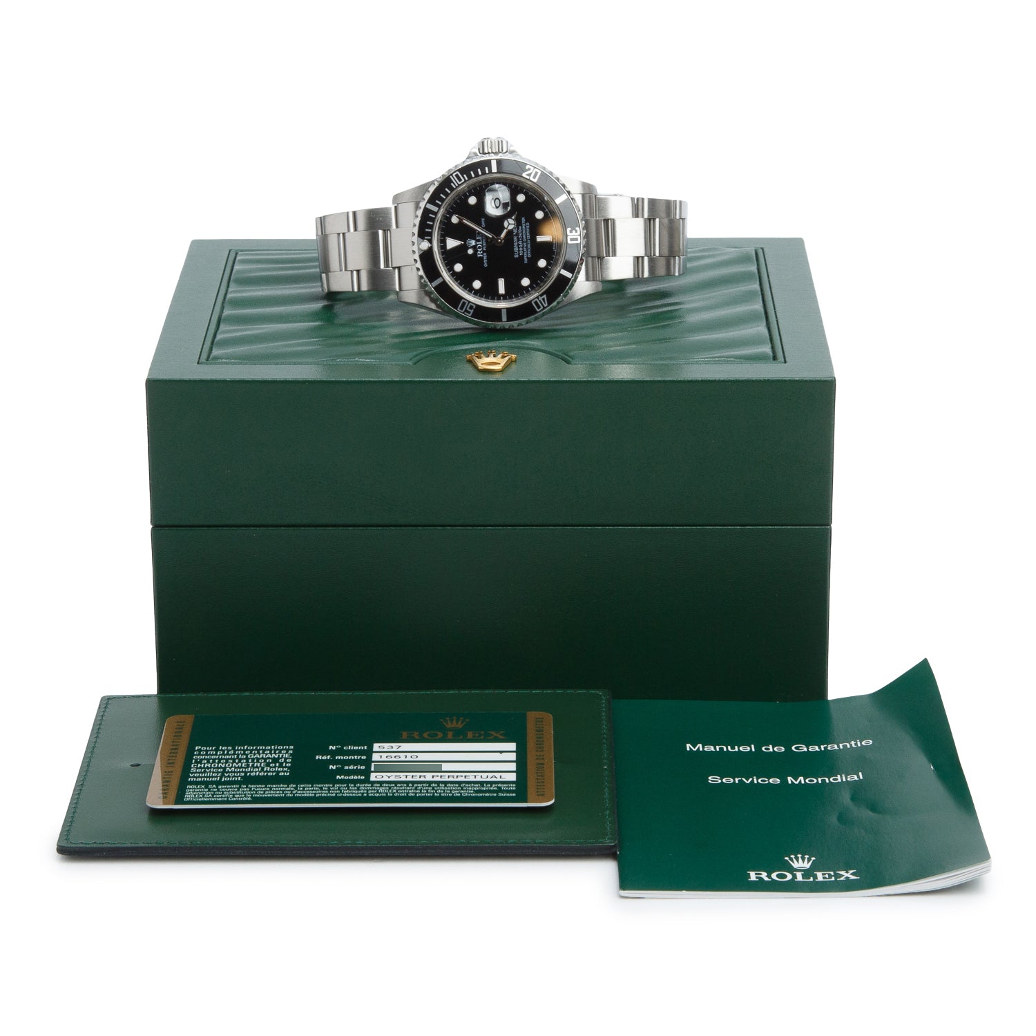 Rolex Stainless Steel Submariner Date 40 MM Watch Black Dial 16610 w/ Box & Papers