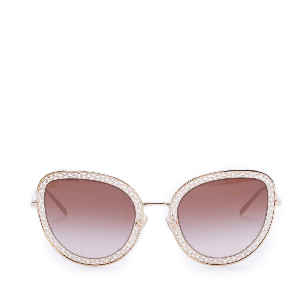 Dolce & Gabbana DG2226 Gold-Tone Cat Eye Sunglasses w/ Case