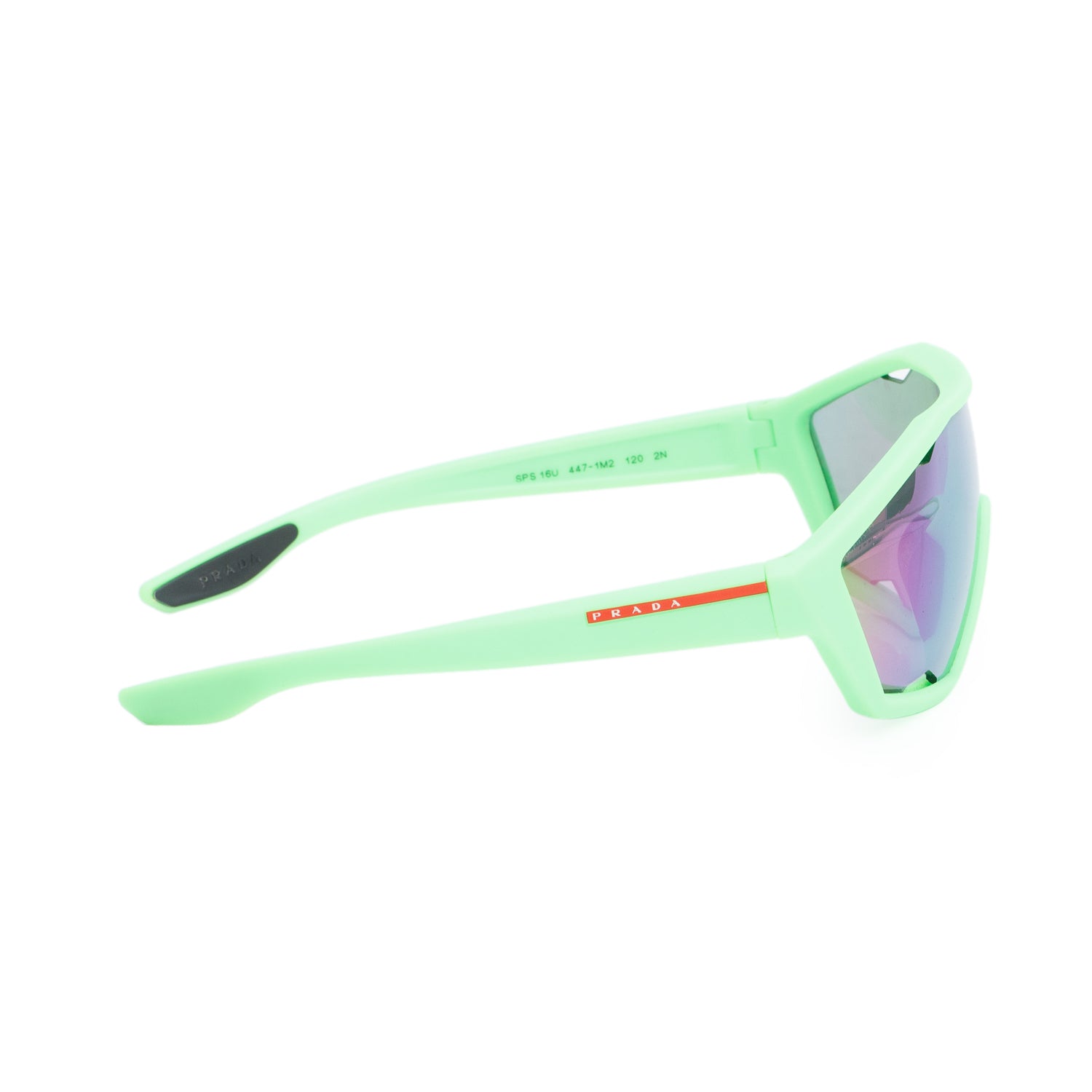 Prada SPS 16U Green Rubber Shield Sunglasses w/ Case