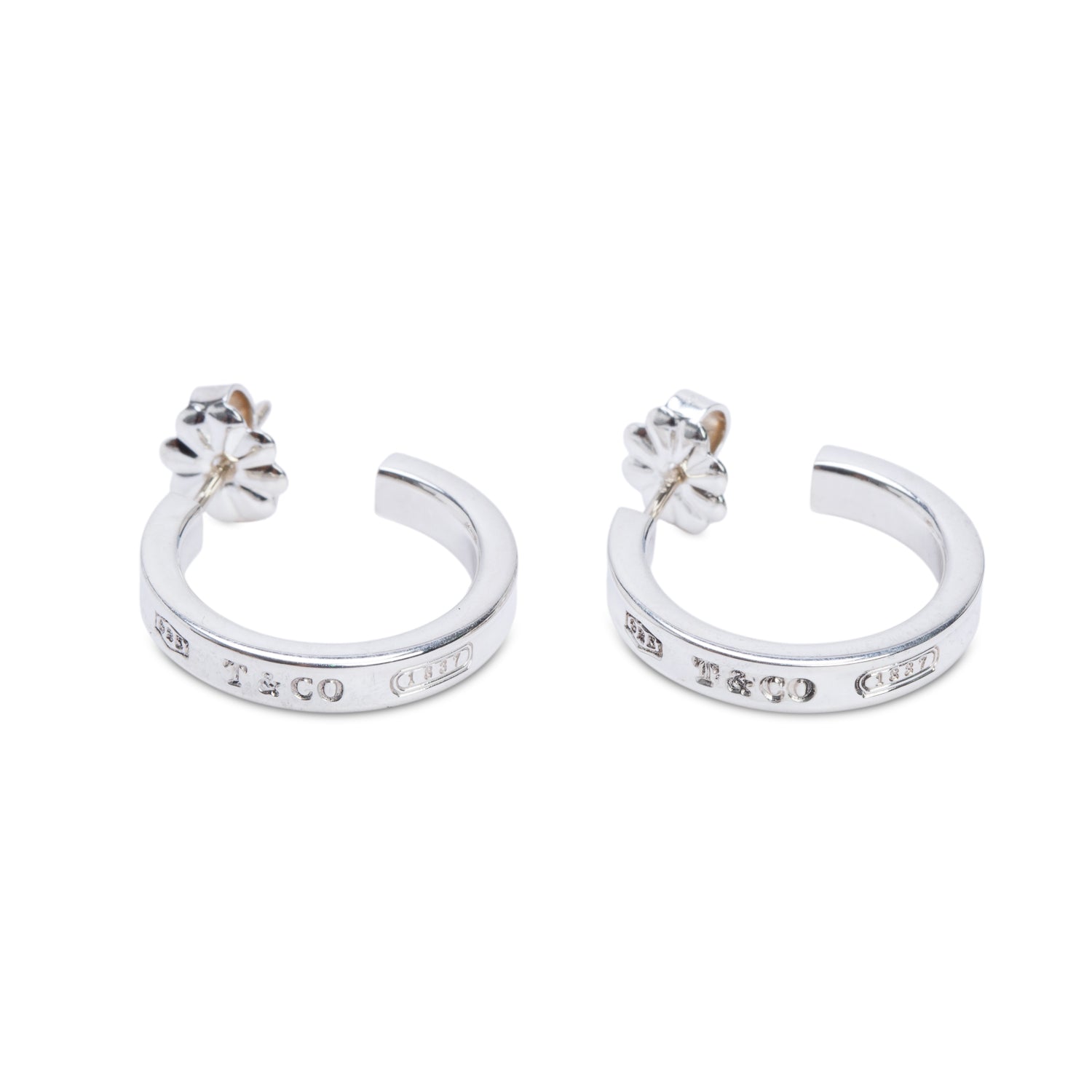 Tiffany & Co. Sterling Silver 1837 Small Hoop Earrings