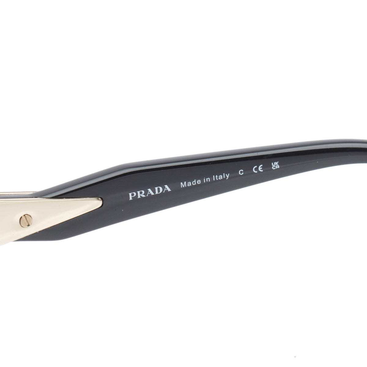 Prada SPR 56Z Gold-Tone Round Sunglasses w/ Case