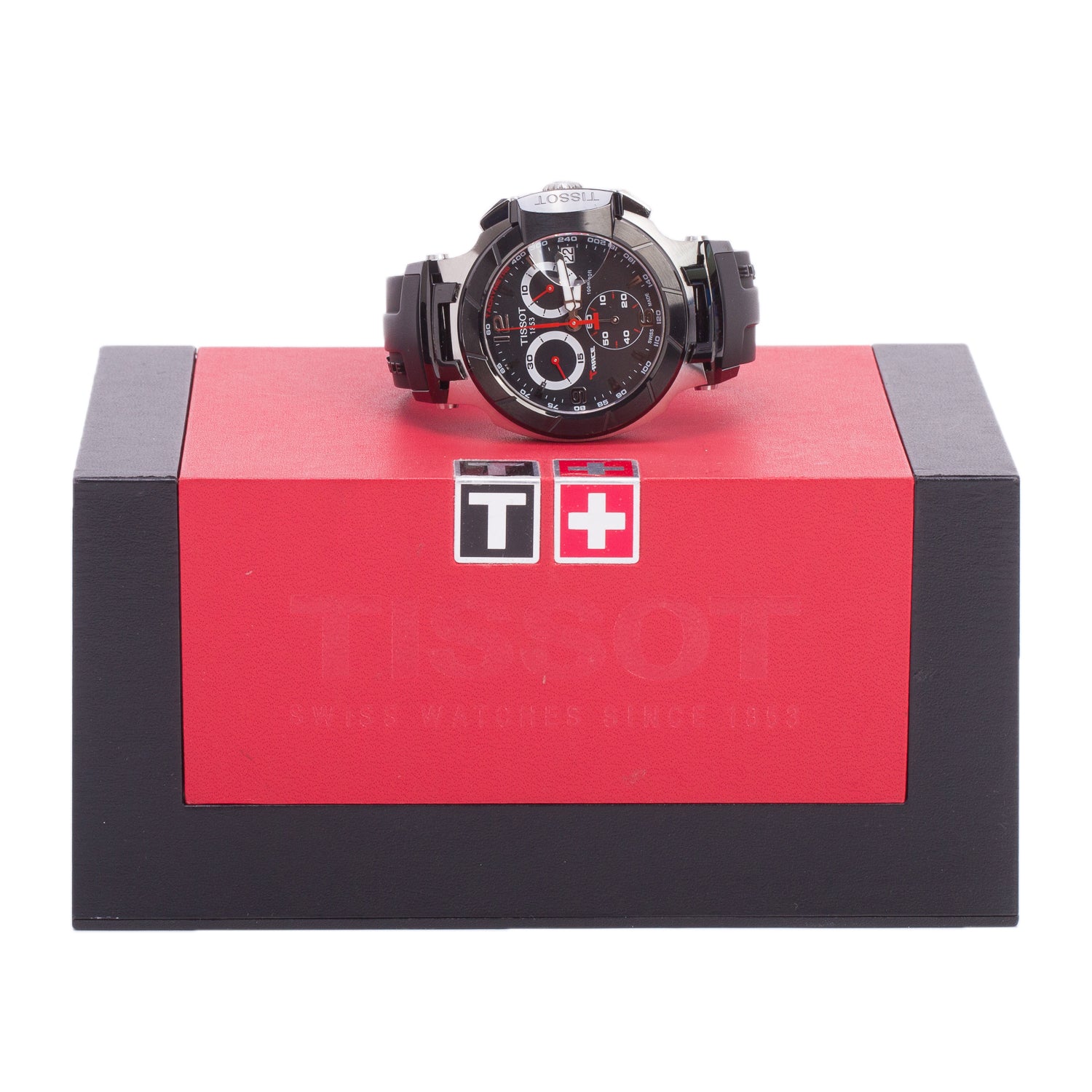 Tissot Stainless Steel T-Race 43 MM Chronograph Quartz Watch Black Dial w/ Box & Papers