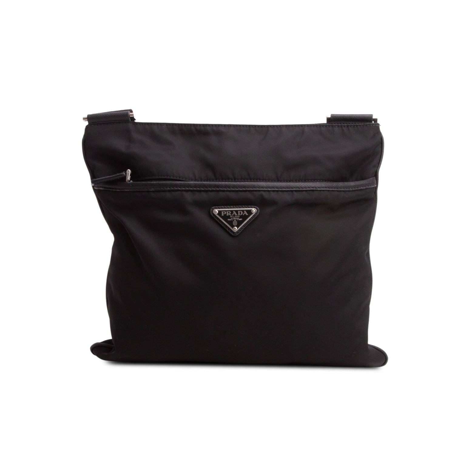 Prada Black Nylon Vela Flat Messenger