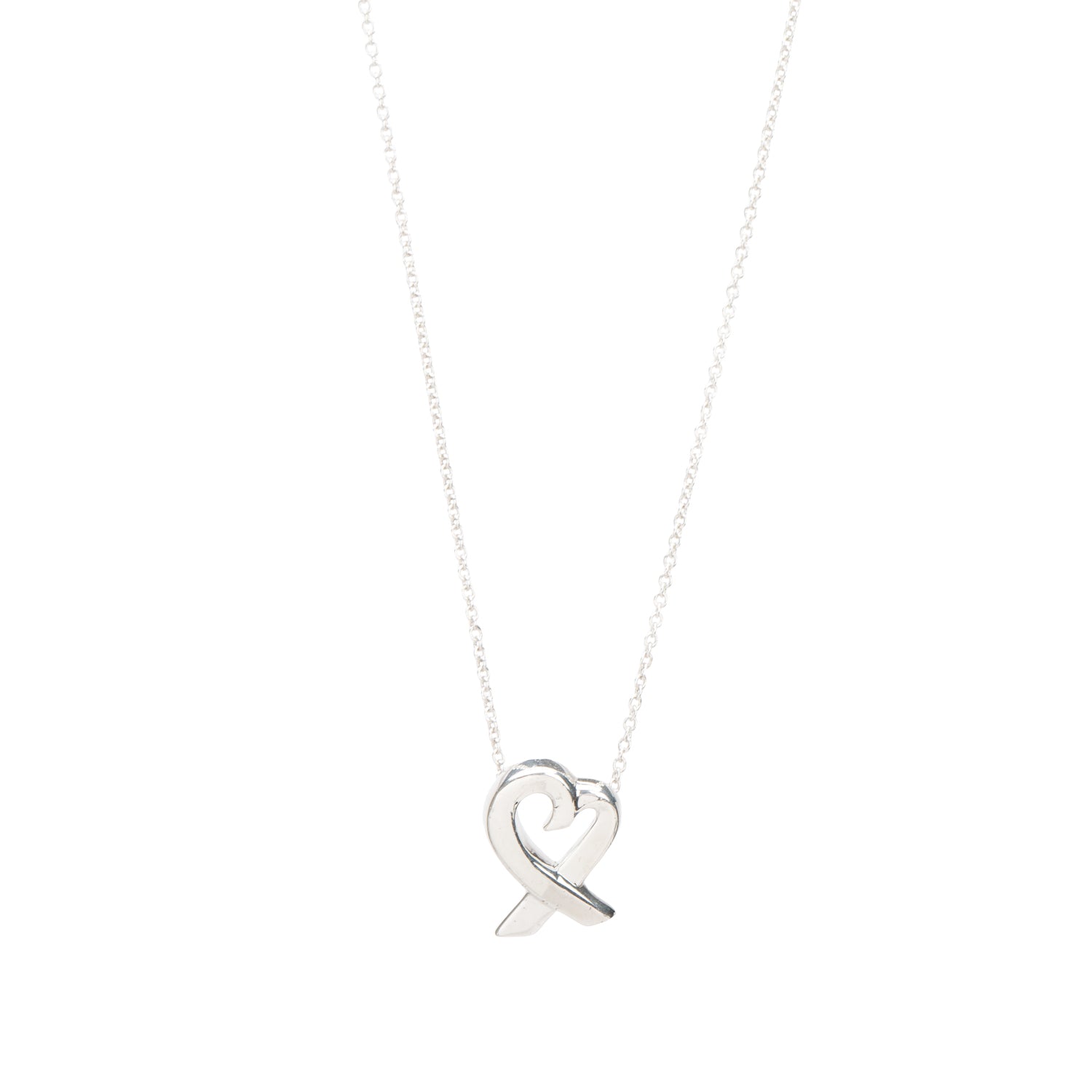 Tiffany & Co. Paloma Picasso Sterling Silver Small Loving Heart Pendant Necklace