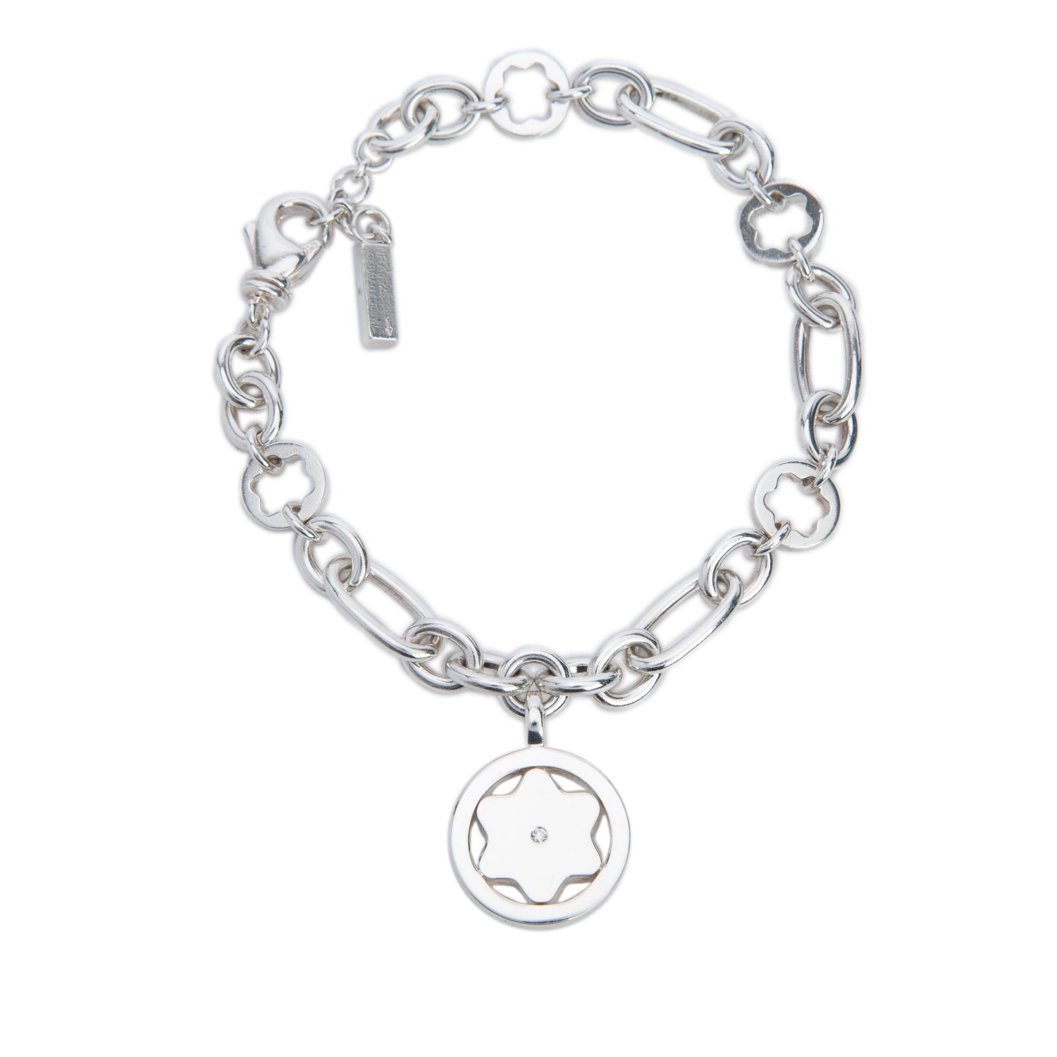 Montblanc Sterling Silver Diamond Signet Star Bracelet