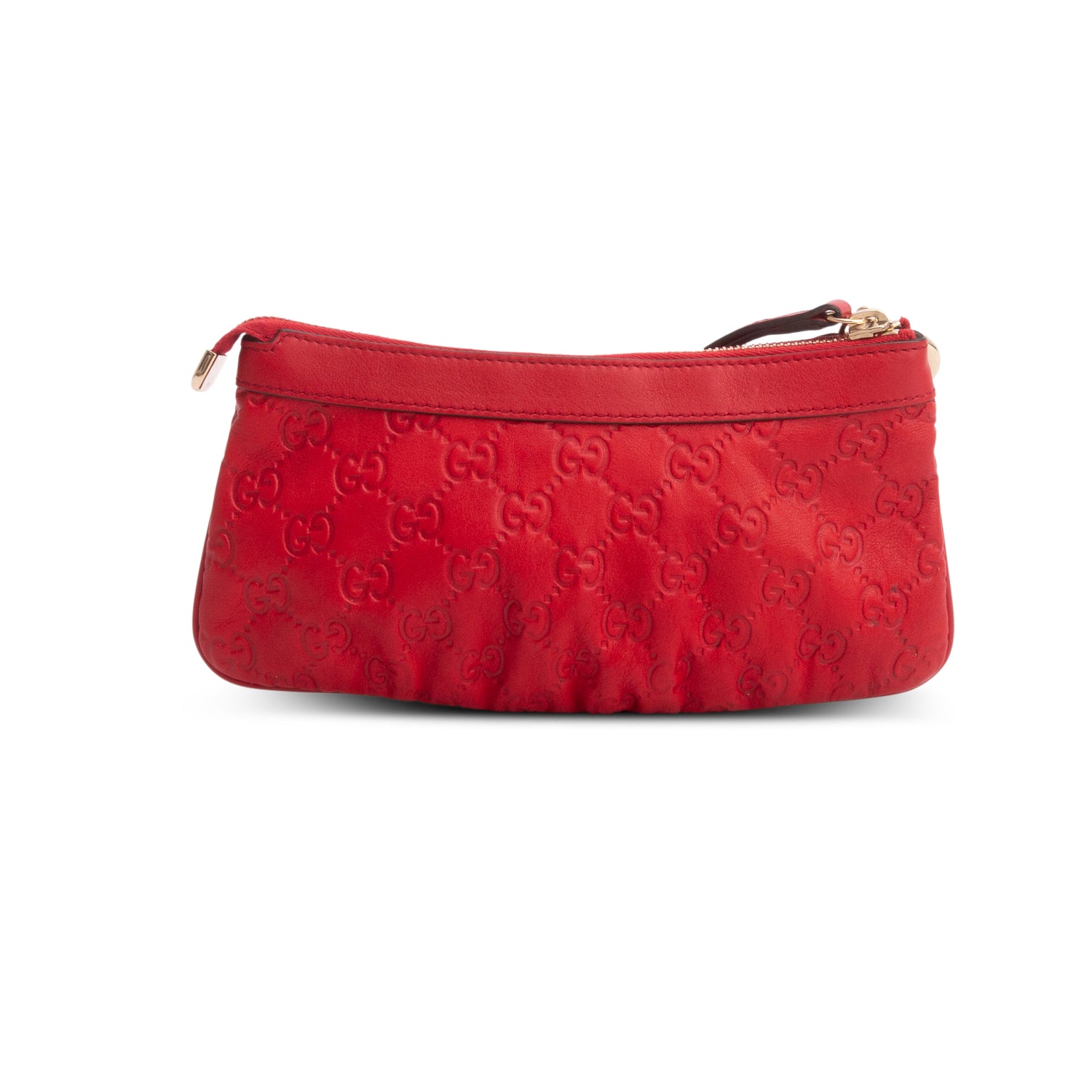 Gucci Red Calfskin Signature New Britt Wristlet
