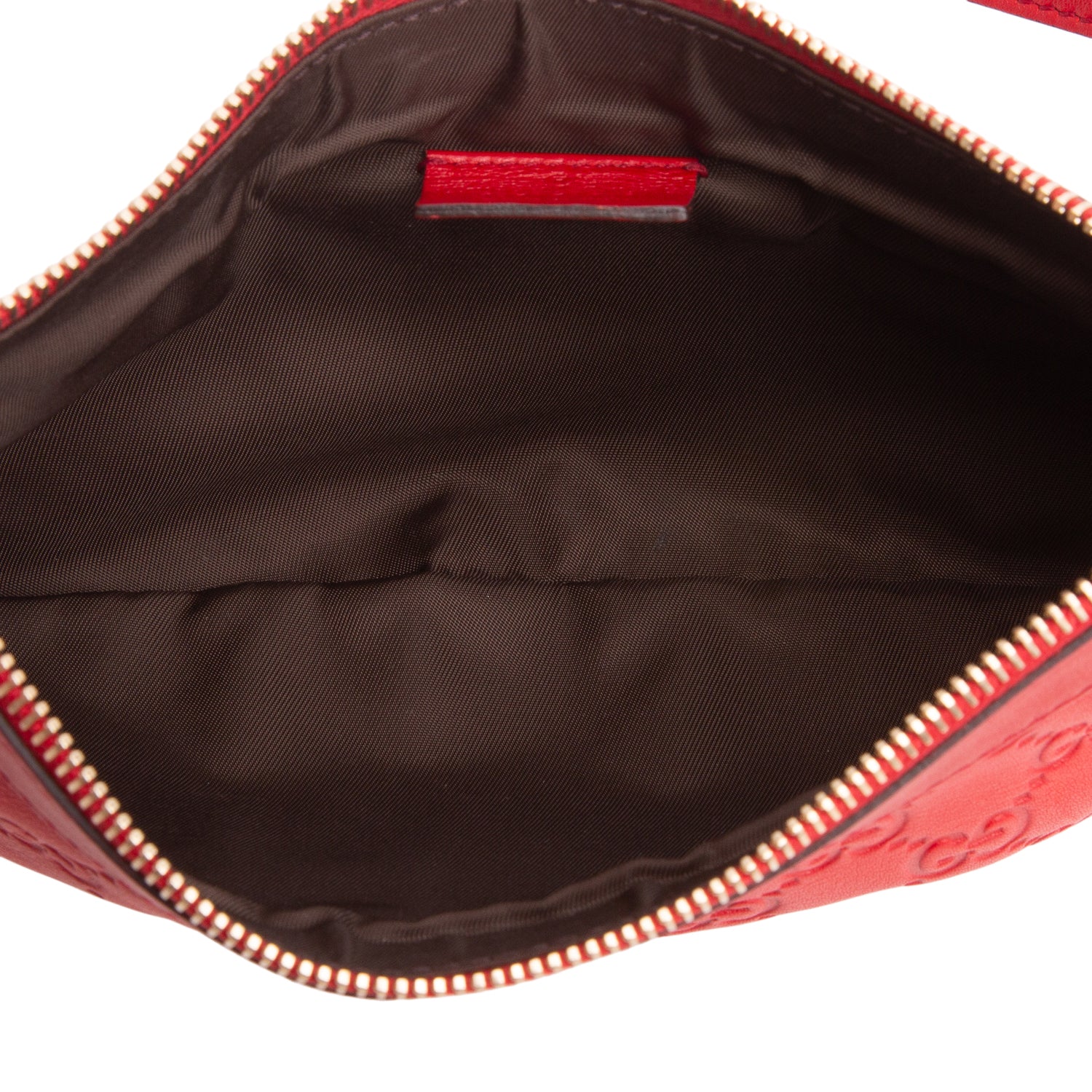 Gucci Red Calfskin Signature New Britt Wristlet