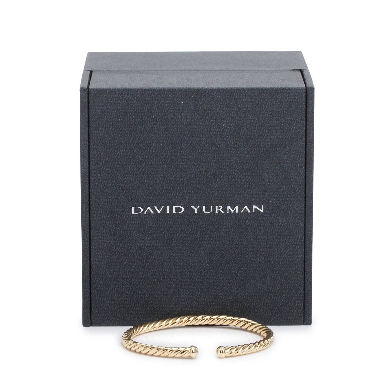 David Yurman 18k Yellow Gold 4MM Cable Flex Bracelet w/ Box