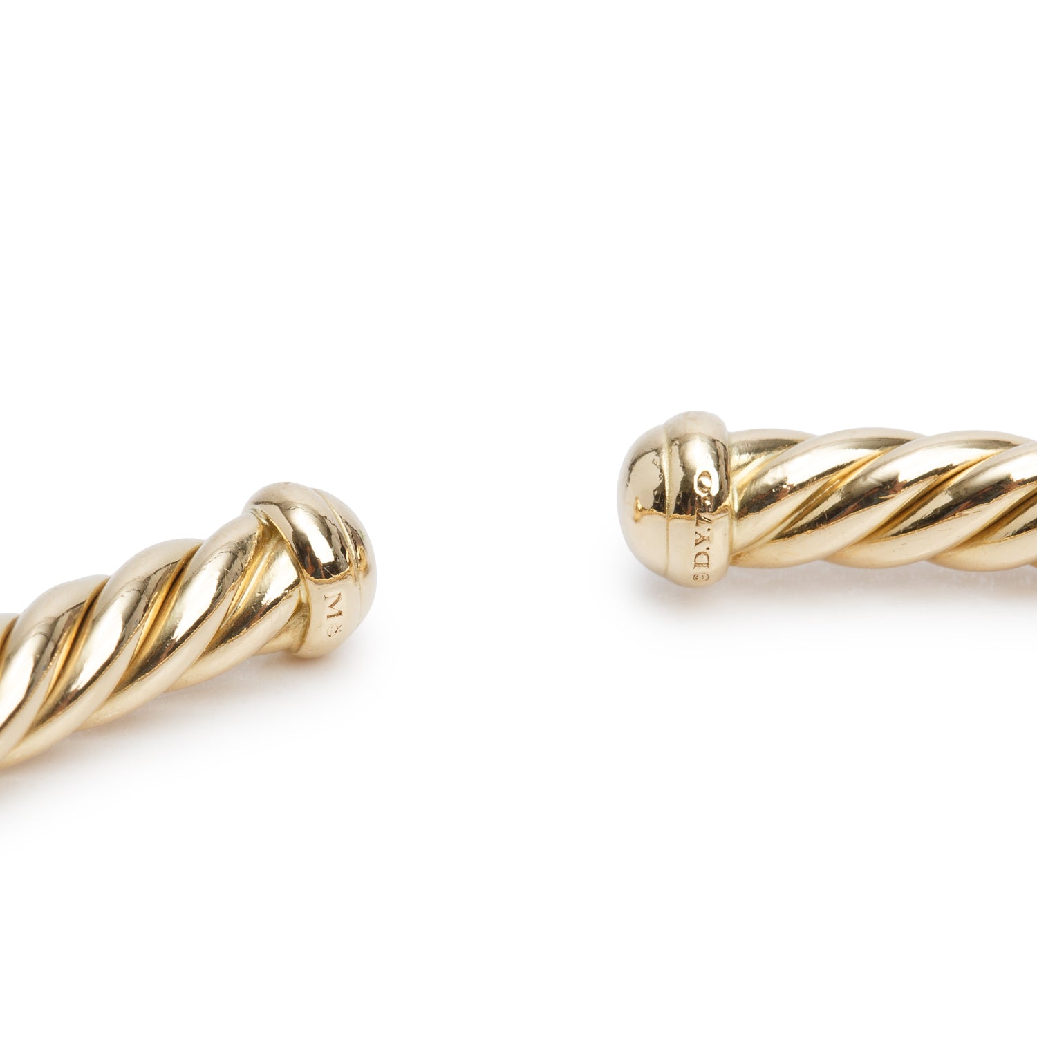 David Yurman 18k Yellow Gold 4MM Cable Flex Bracelet w/ Box