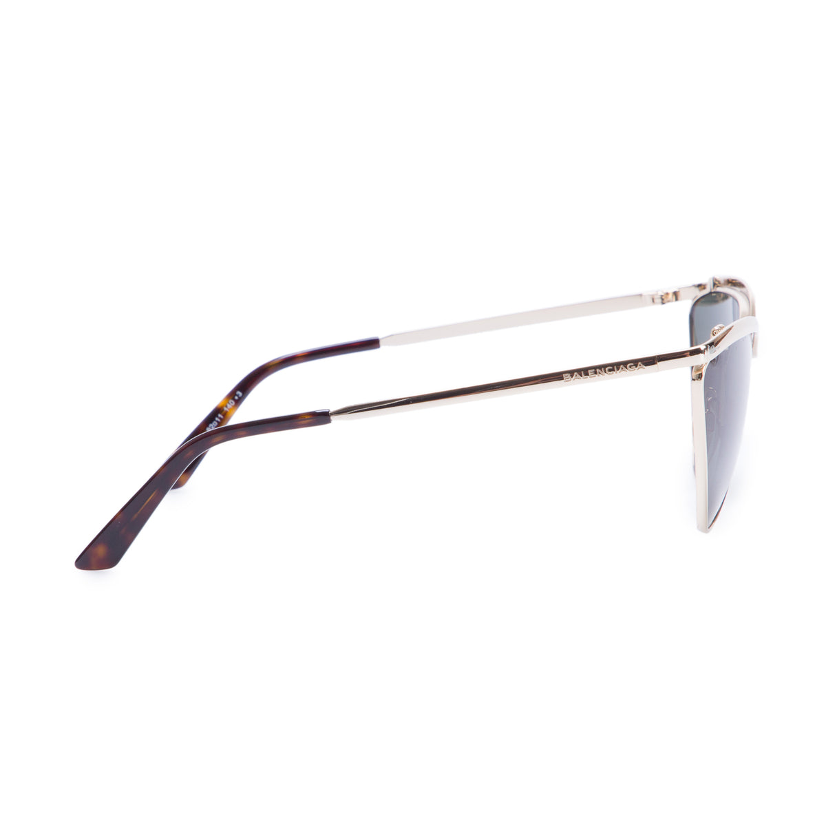 Balenciaga BA 126 Gold-Tone Cat Eye Sunglasses w/ Case