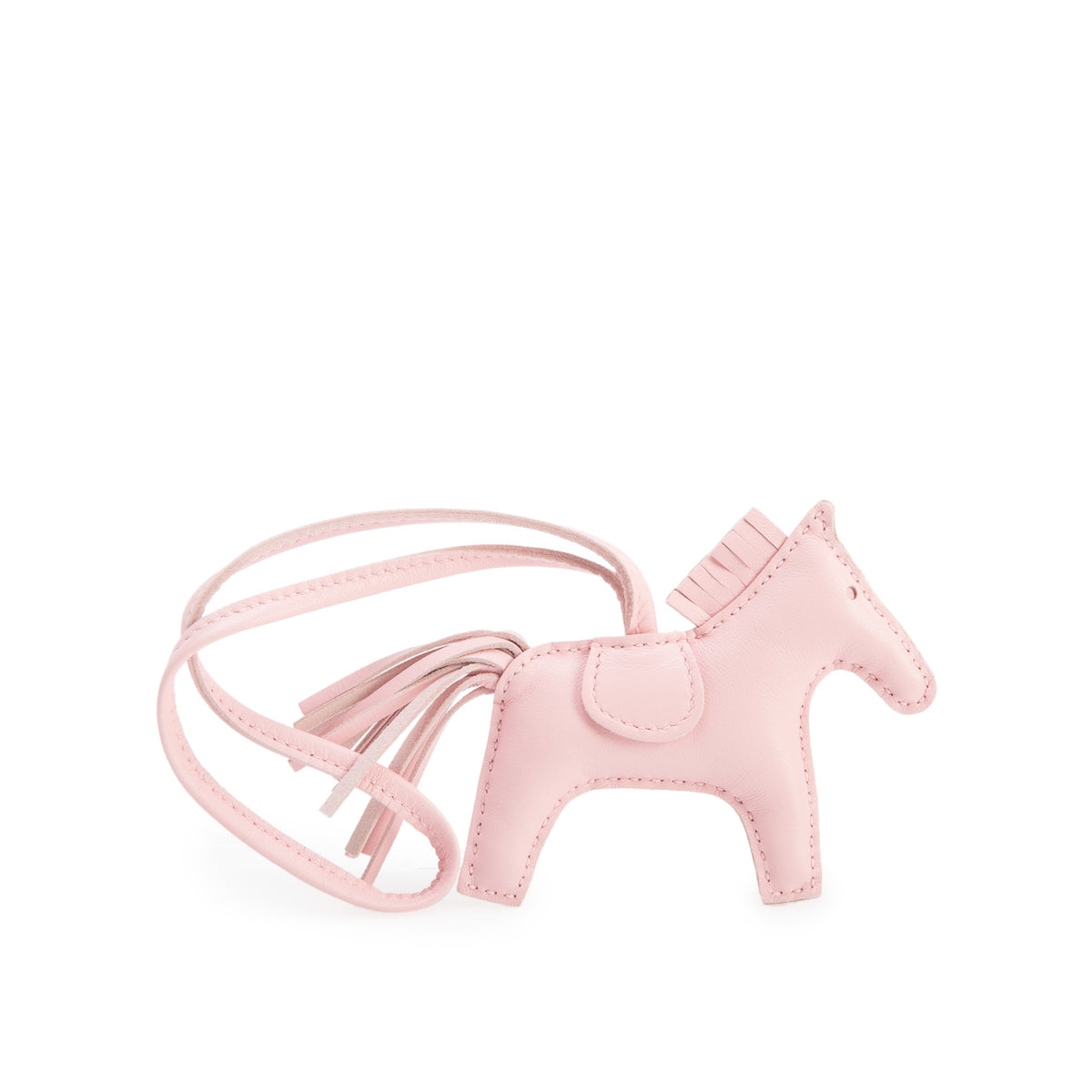 Hermes 2025 Rose Sakura Swift Rodeo Horse Bag Charm PM