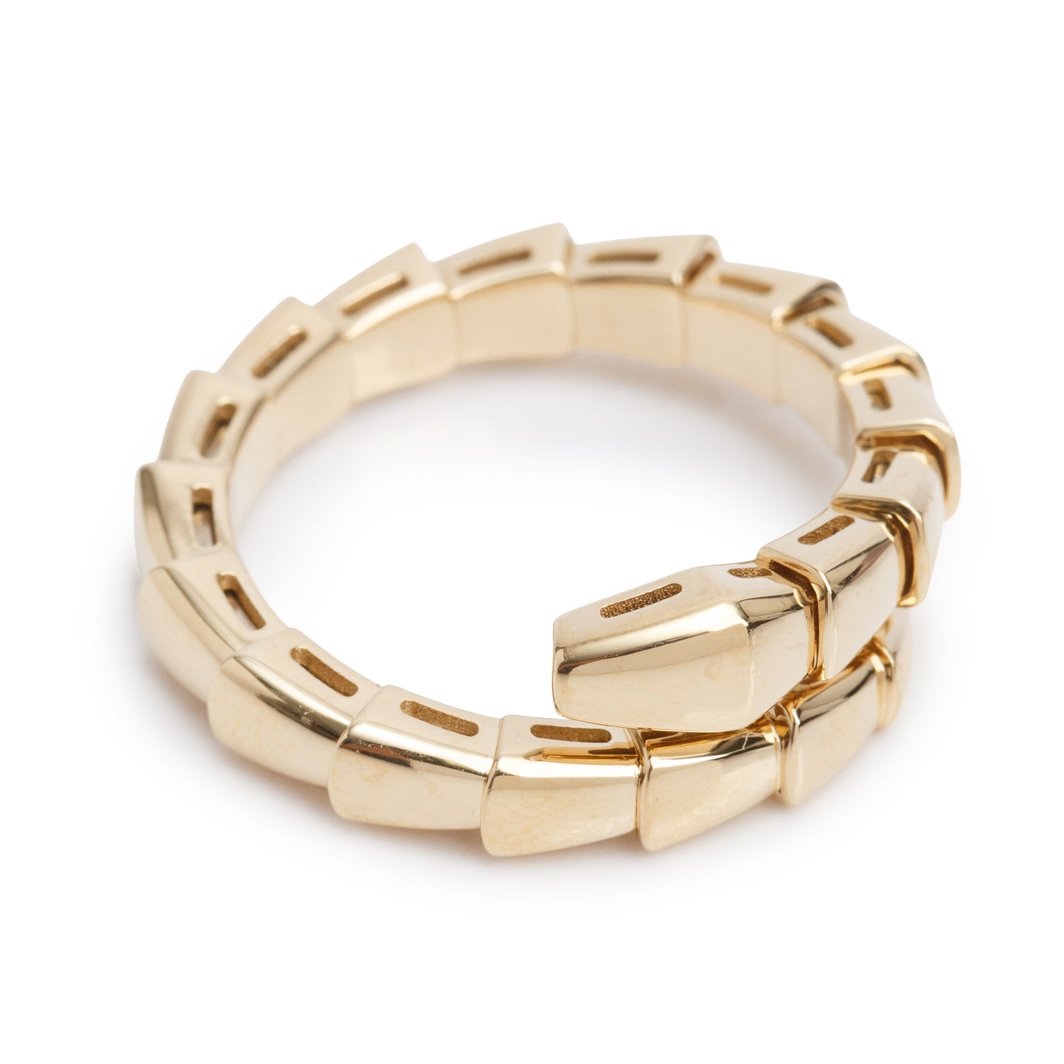 BVLGARI 2026 18k Yellow Gold Serpenti Viper Ring, Size L w/ Box, Receipt & Certificate