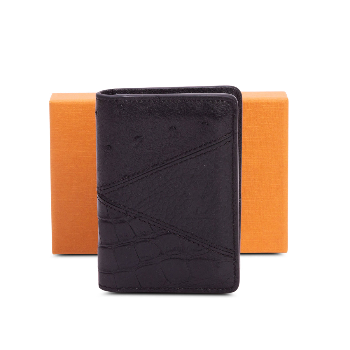 Louis Vuitton Black Taurillon Leather/Alligator/Ostrich Brazza Wallet w/ Box