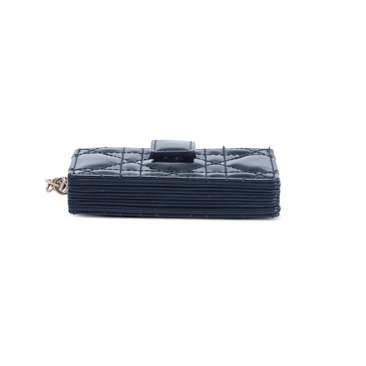 Christian Dior 2020 Black Patent Leather Cannage Monochrome Lady Dior Jasmine 5-Gusset Card Holder
