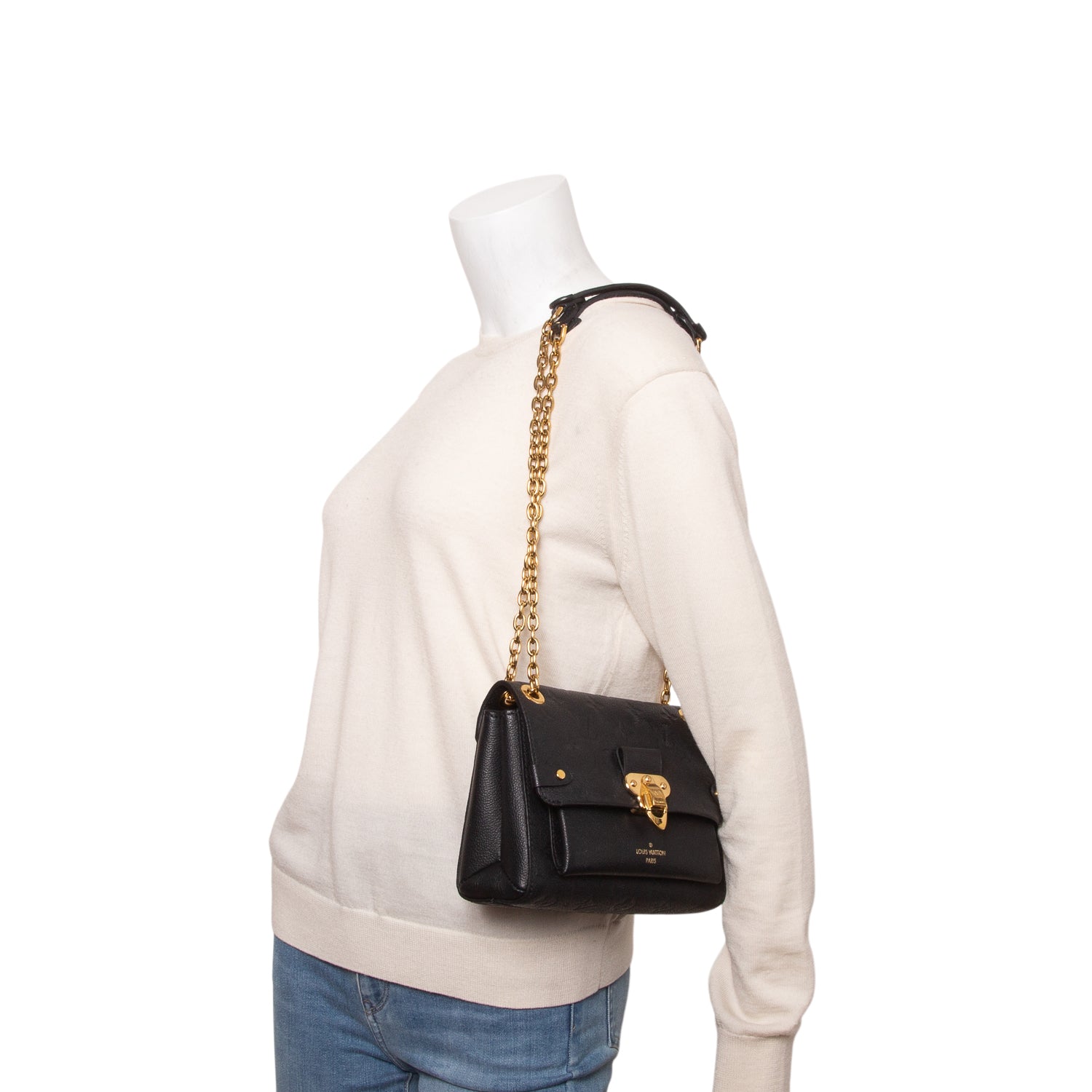 Louis Vuitton Black Monogram Empreinte Leather Vavin BB w/ Box