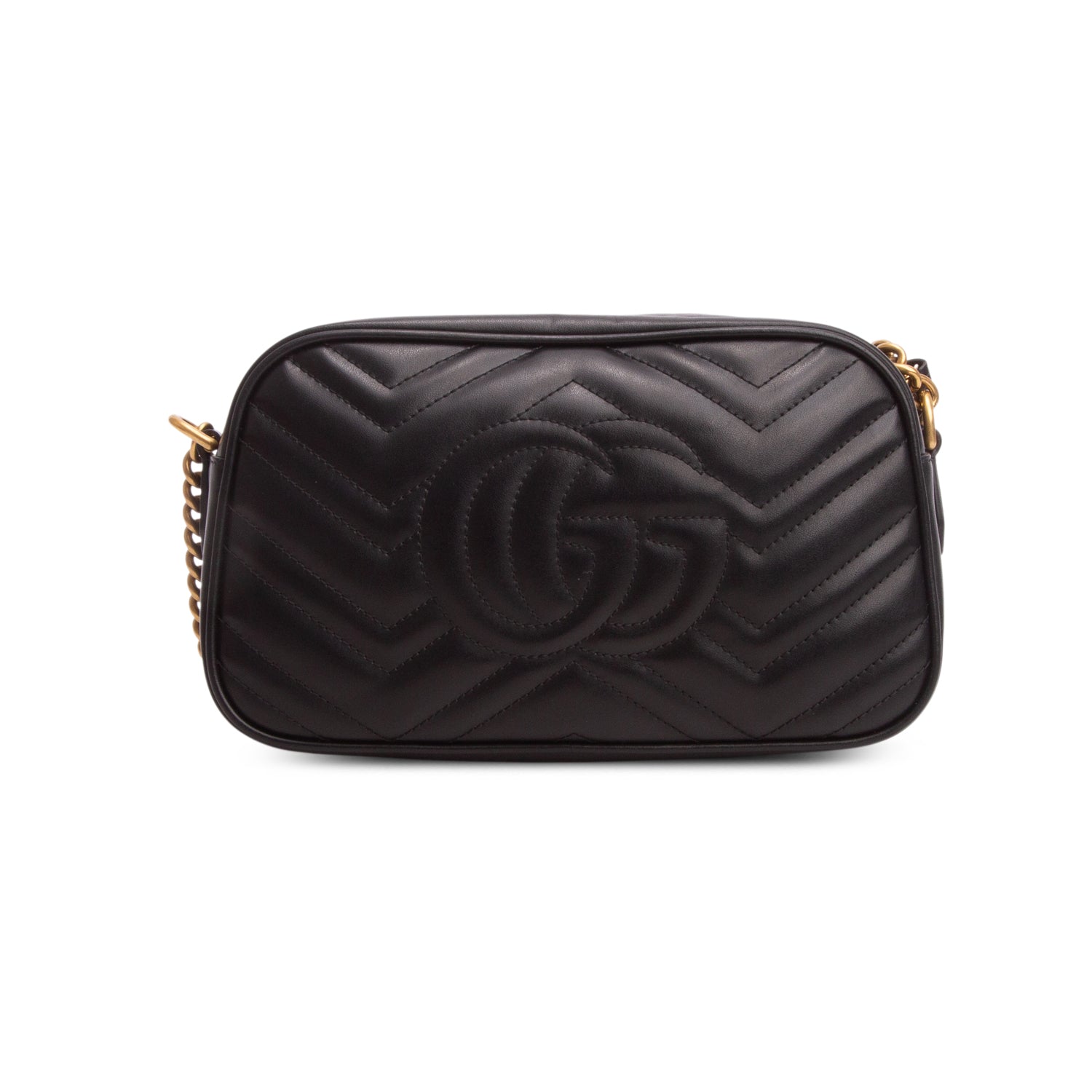 Gucci Black GG Marmont Matelasse Small Camera Bag w/ Box