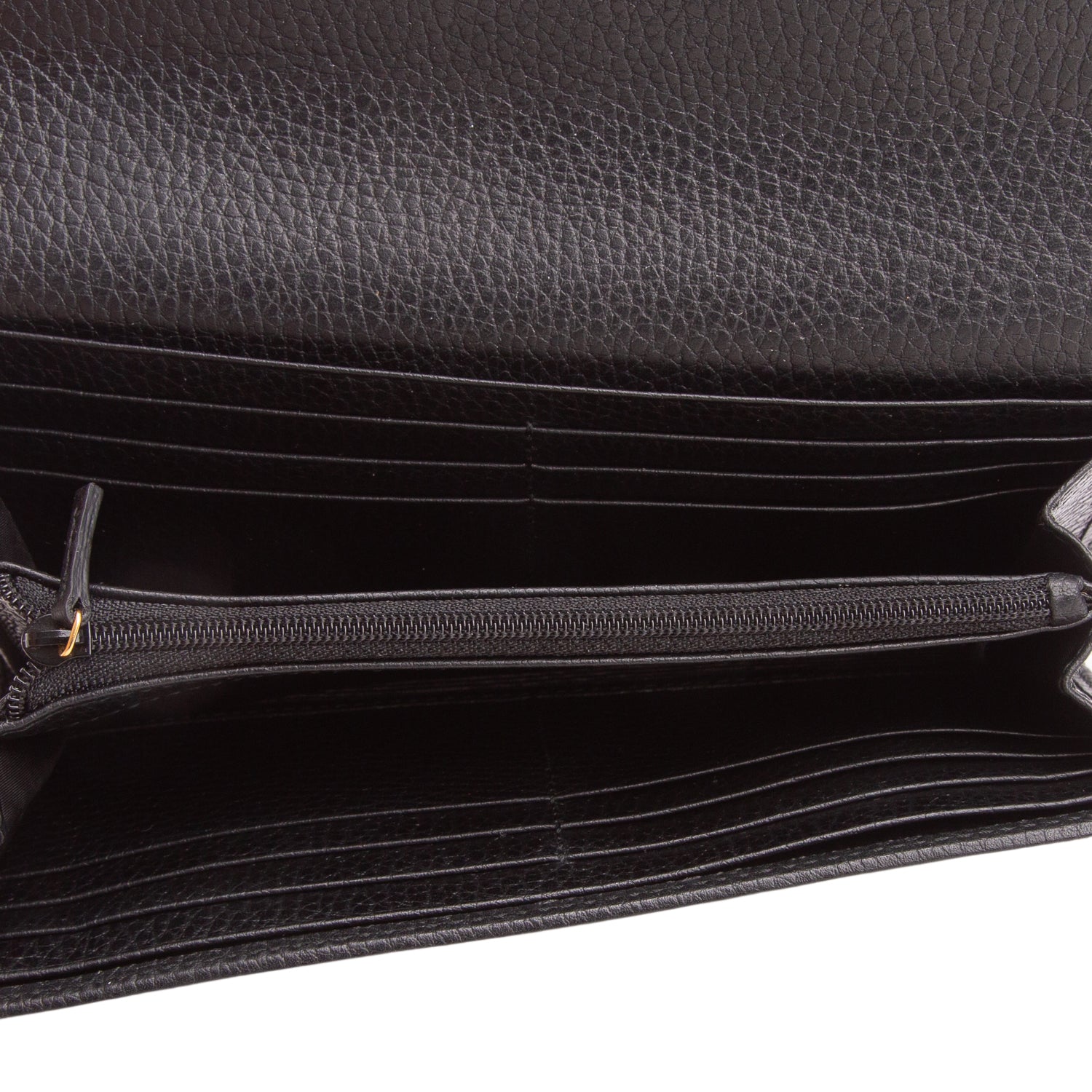 Gucci Black Calfskin Leather GG Marmont Continental Wallet w/ Box