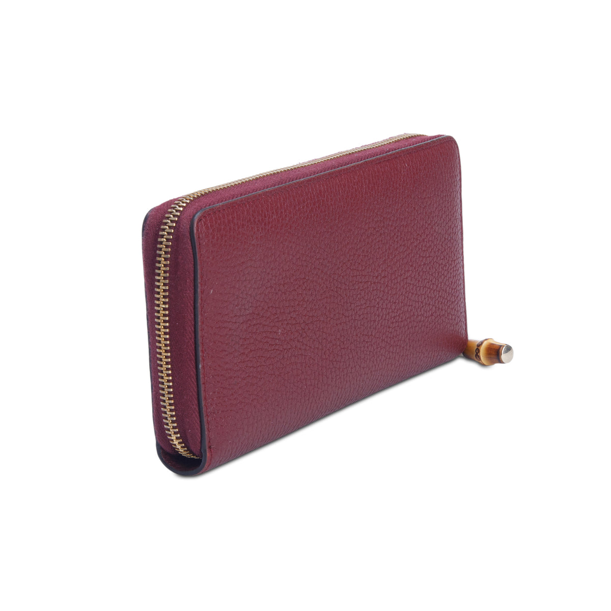 Gucci Red Calfskin Leather GG Marmont Zip Around Wallet