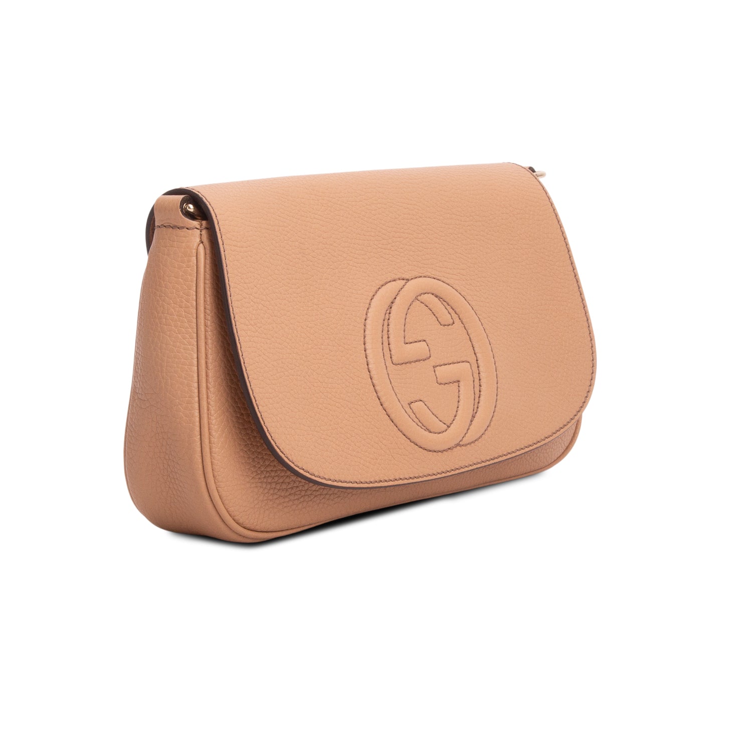 Gucci Brown Leather Medium Soho Flap Crossbody Bag w/ Box
