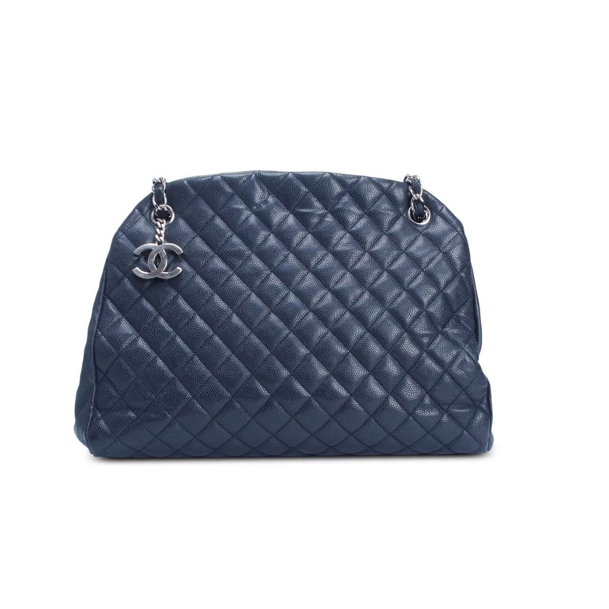 Chanel Black Quilted Caviar Large Juste Mademoiselle Bowling Bag w/ Authenticity Card