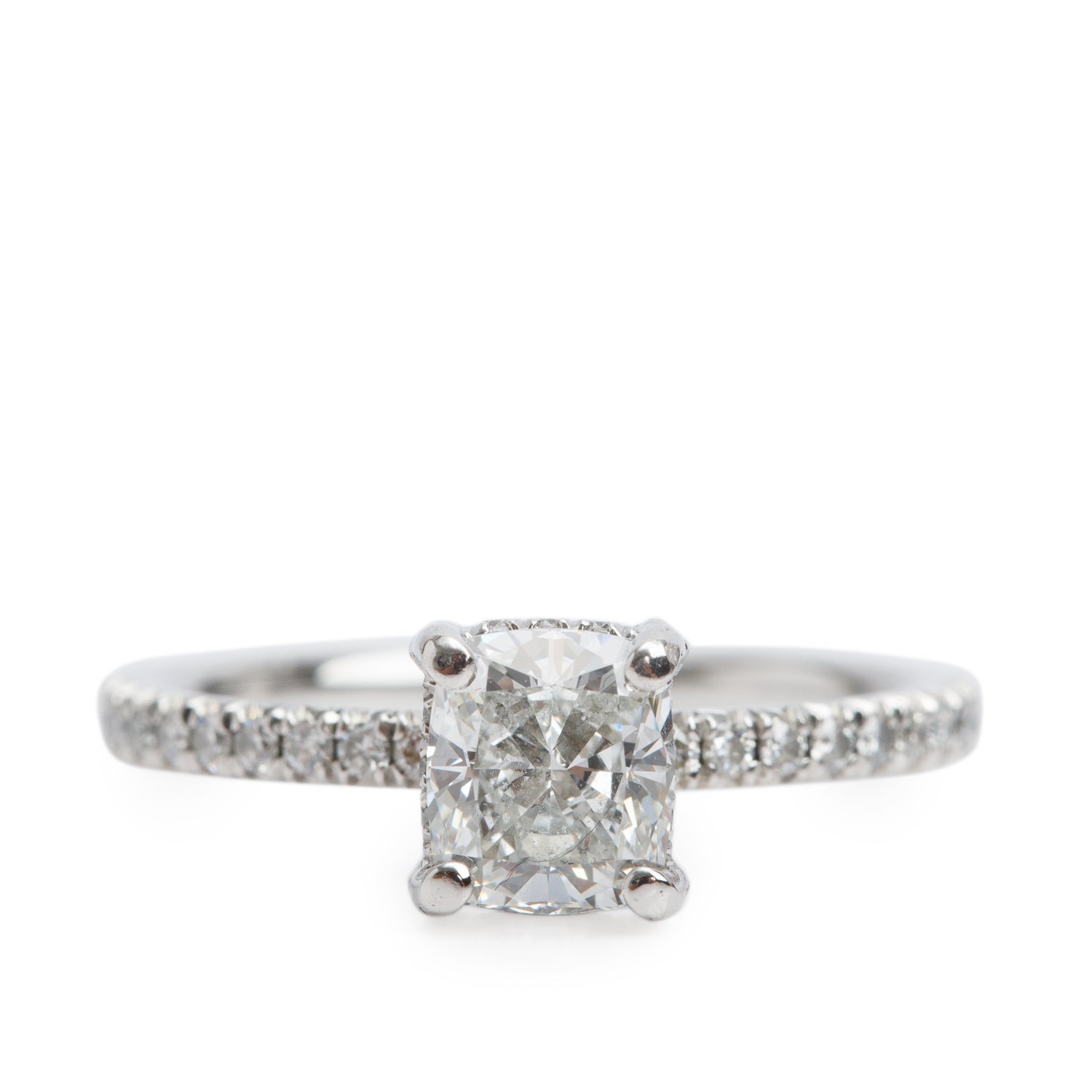 Platinum 1.01 ct. Cushion Cut Diamond Engagement Ring, Size 5.5 w/ GIA Certificate