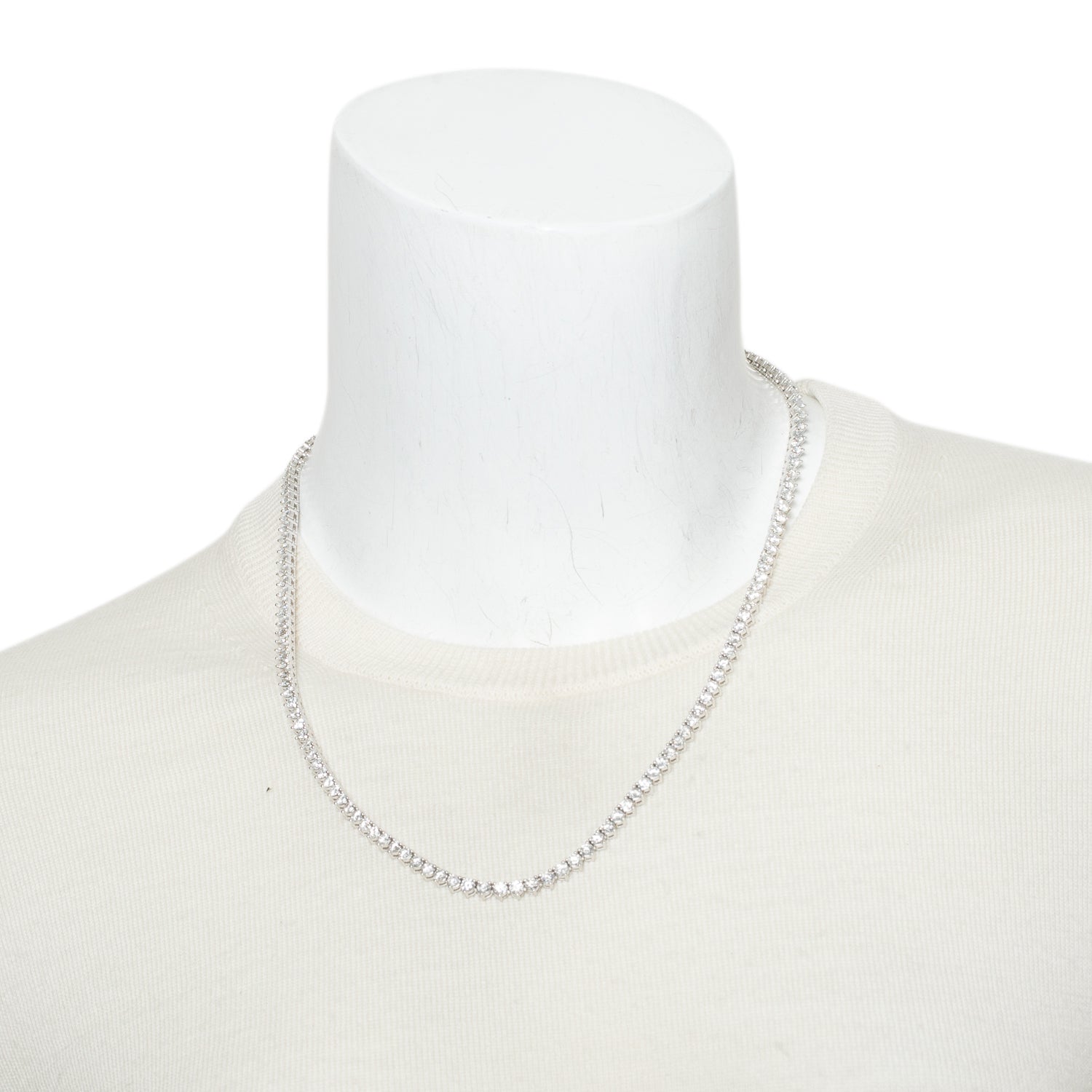 10k White Gold 20.55 tcw. Diamond Tennis Necklace