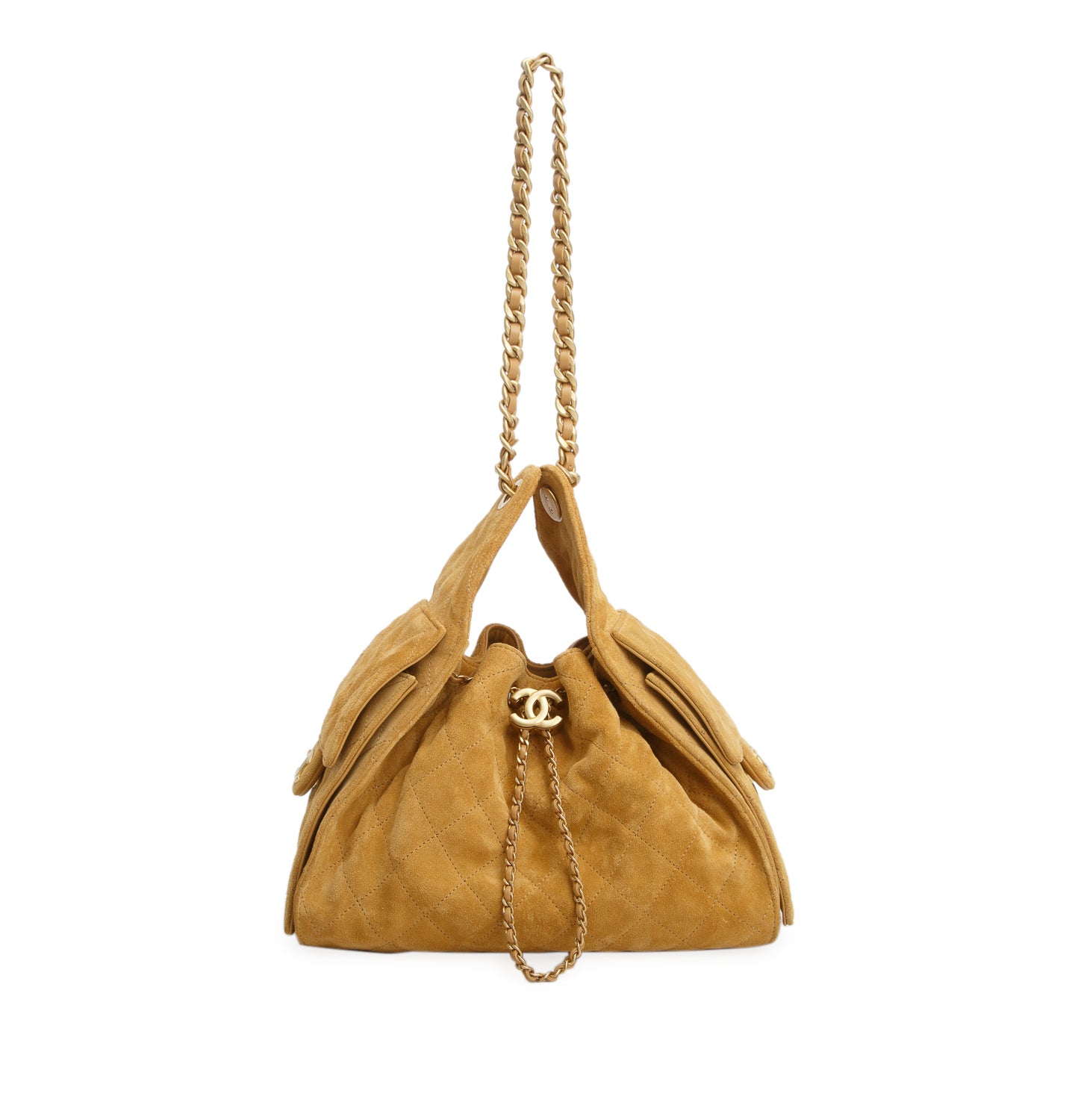 Chanel Tan Suede 25 Small Handbag w/ Box