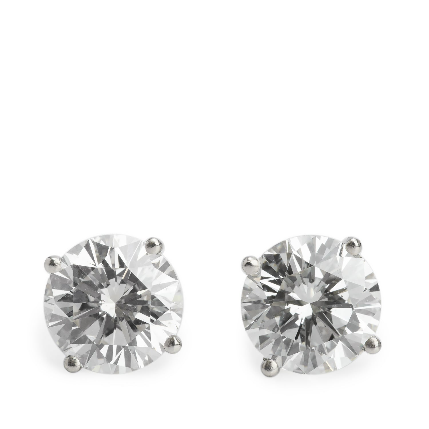 14k White Gold 3.14 tcw. Diamond Stud Earrings