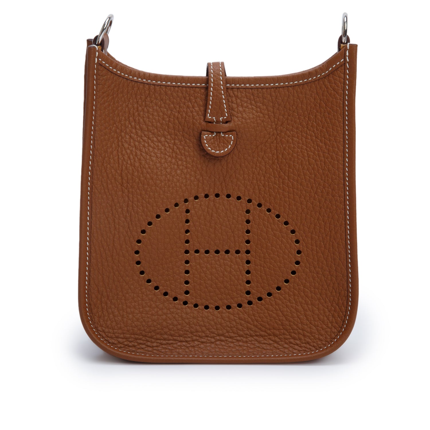 Hermes 2023 Gold Taurillon Clemence Amazone Evelyne TPM 16 w/ Box