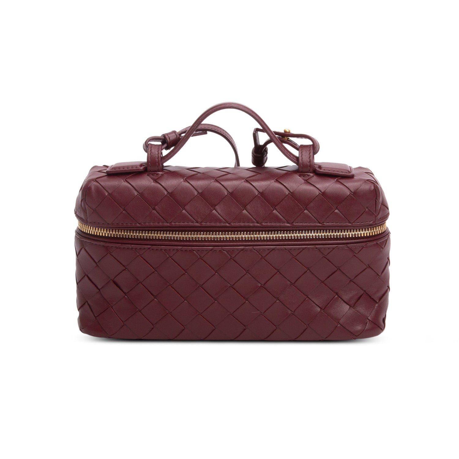 Bottega Veneta Burgundy Nappa Intrecciato Bang Bang Vanity Case w/ Strap