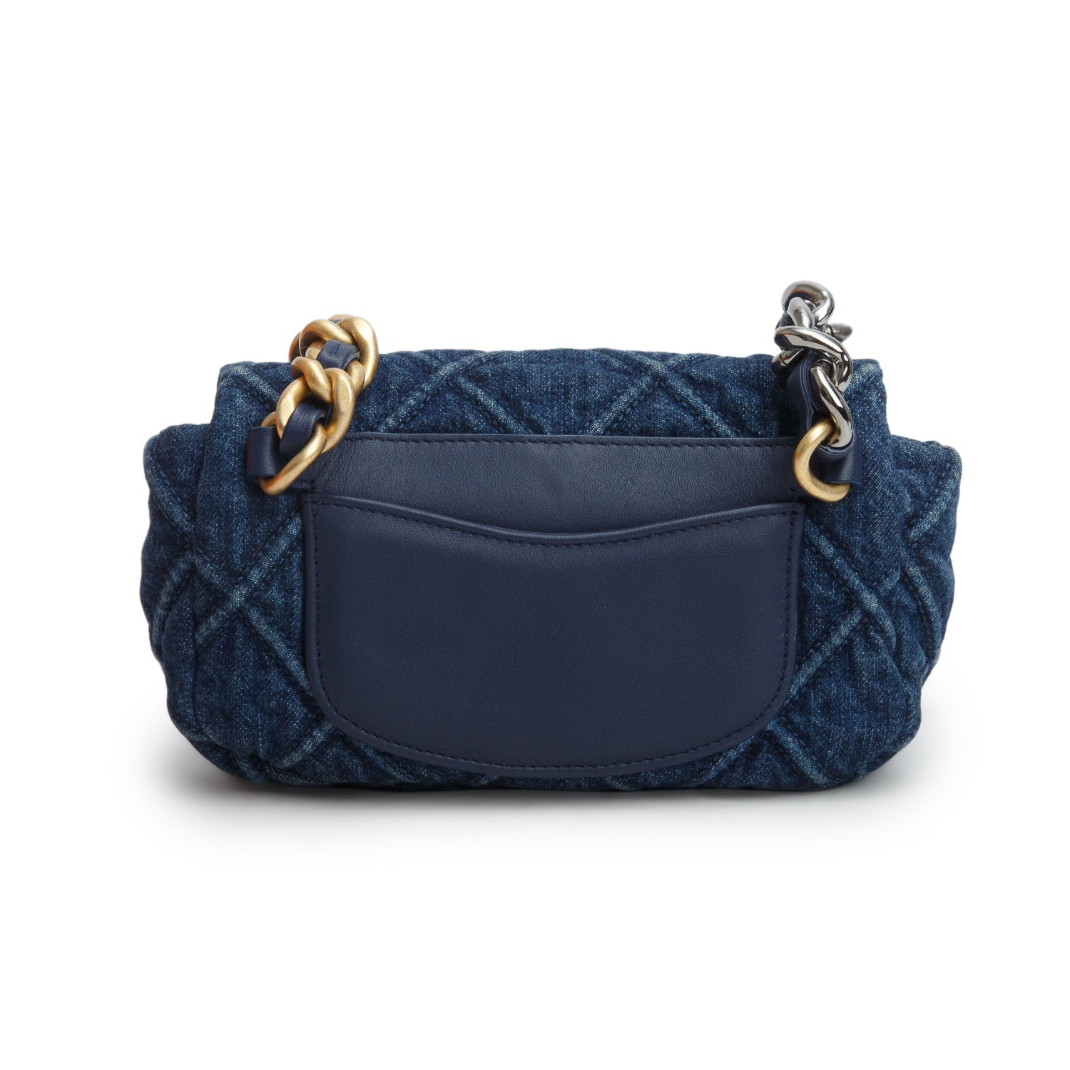 Chanel 2020 Blue Denim Quilted 19 Waist Bag w/ Authenticity Card