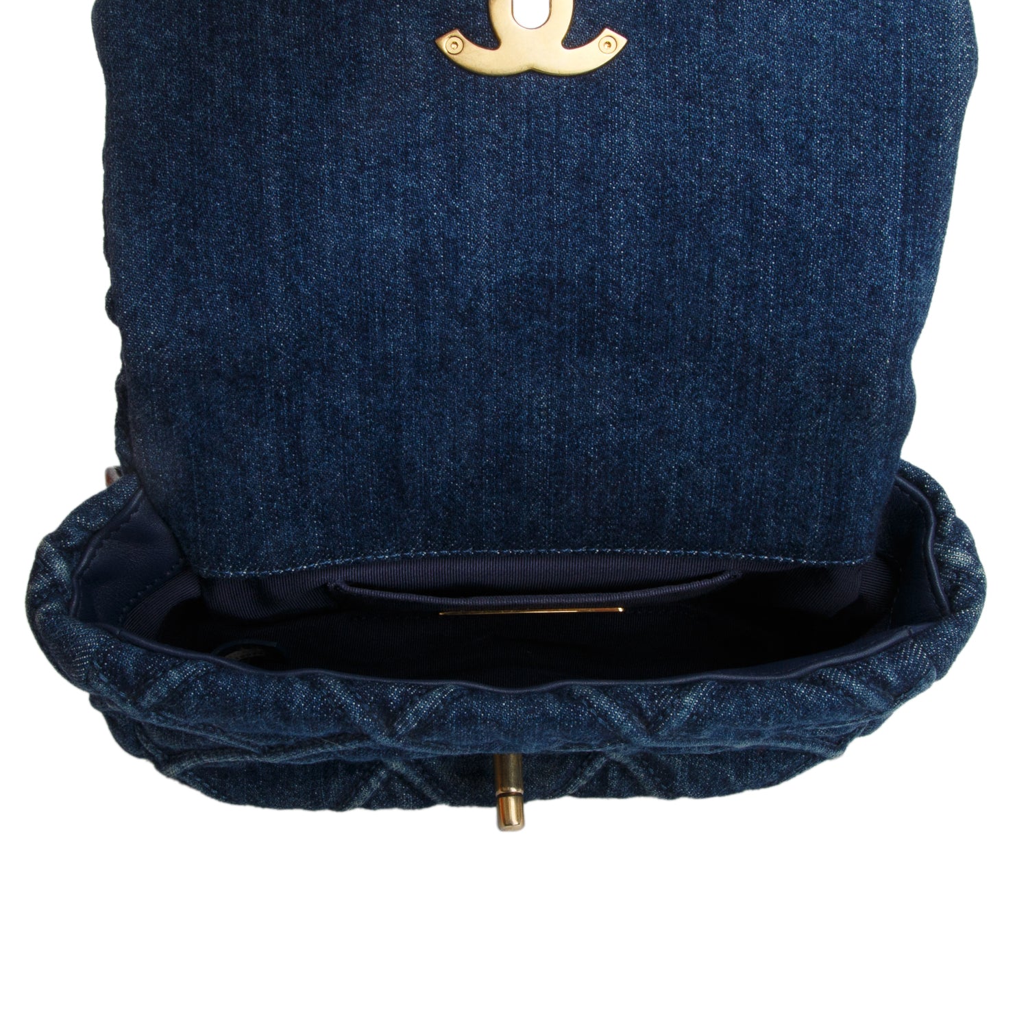 Chanel 2020 Blue Denim Quilted 19 Waist Bag w/ Authenticity Card
